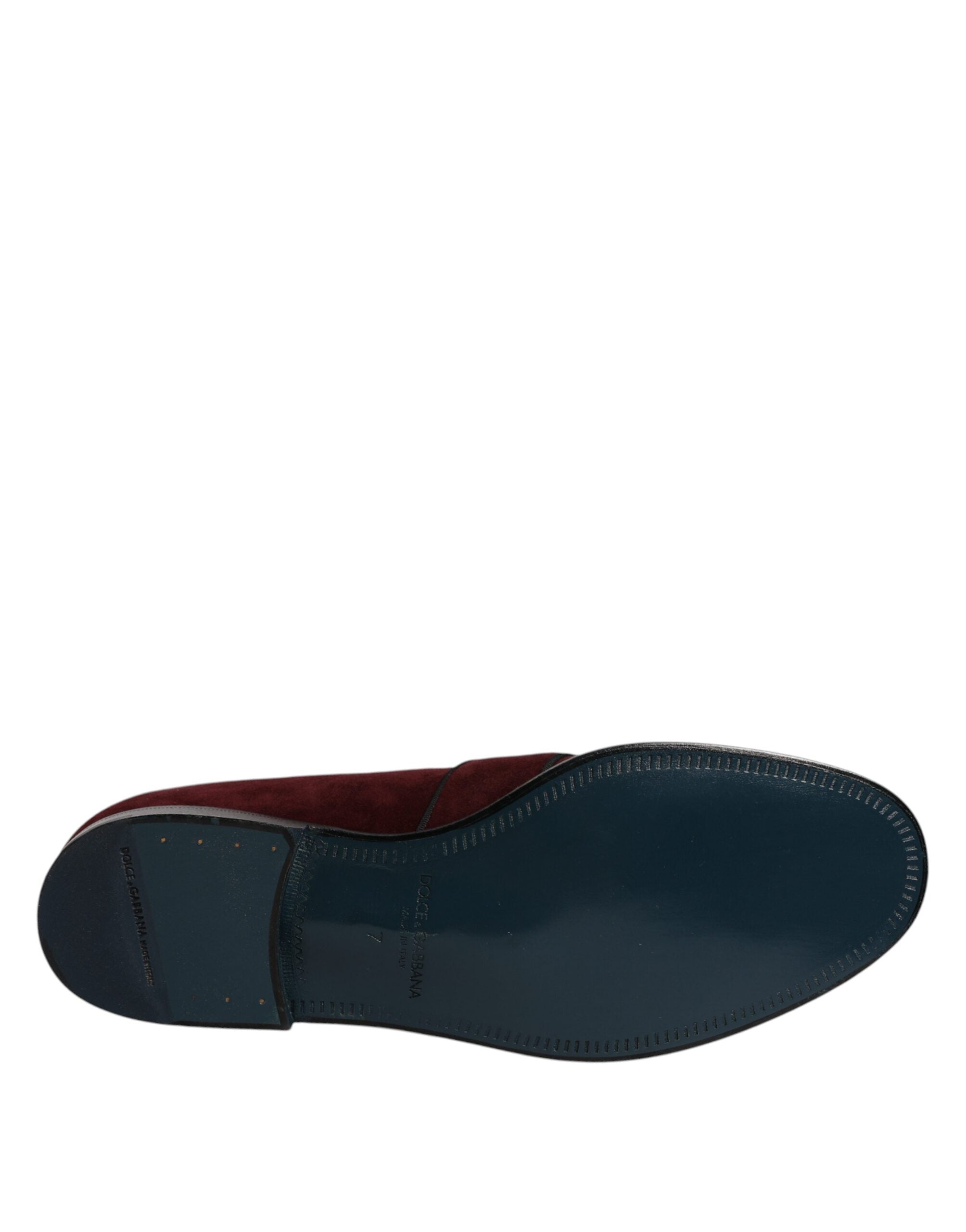 Dolce & Gabbana Bordeaux Suede Loafers Formal Men Dress Shoes LUNESCAPE