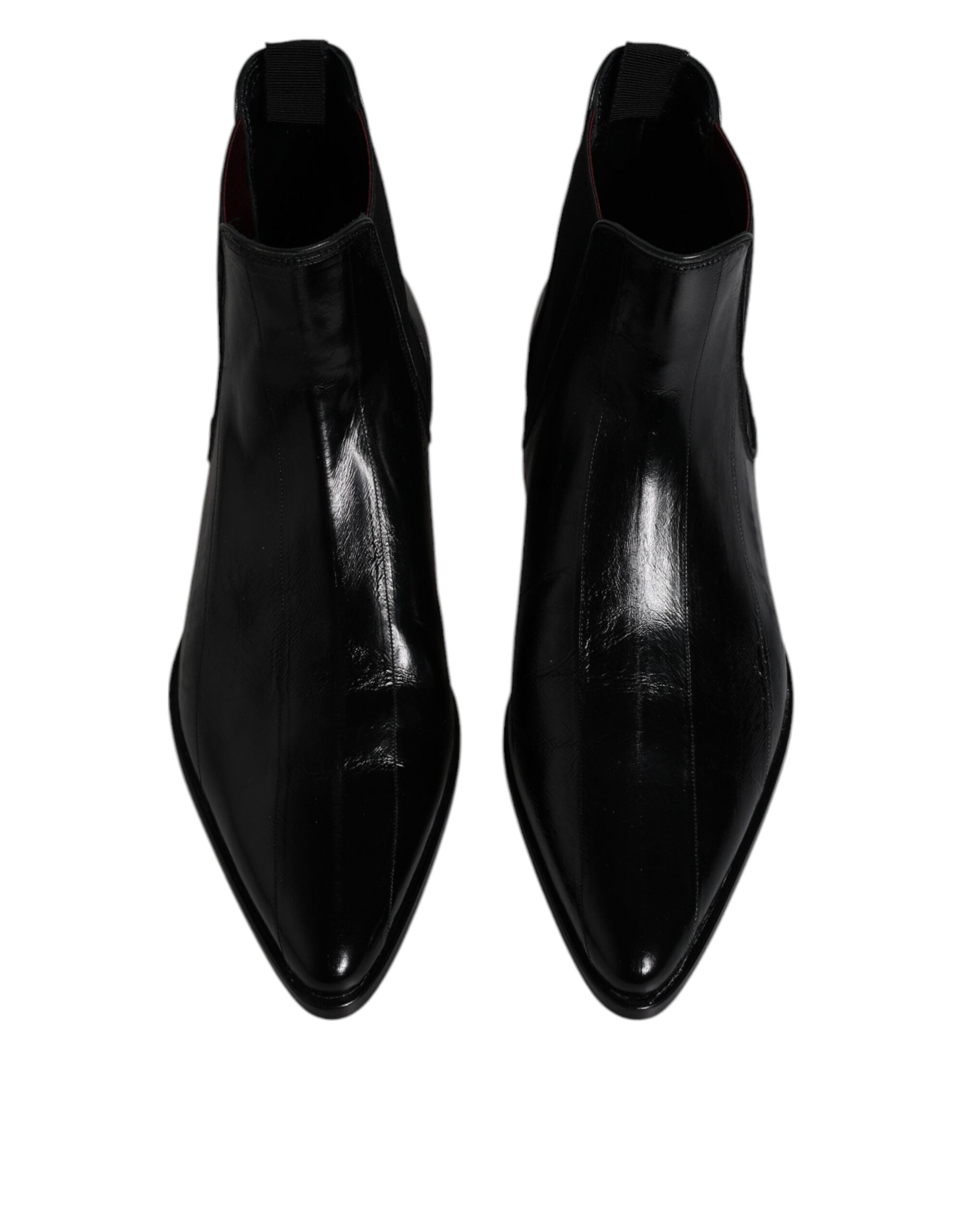 Dolce & Gabbana Black Leather Chelsea Men Ankle Boots Shoes LUNESCAPE