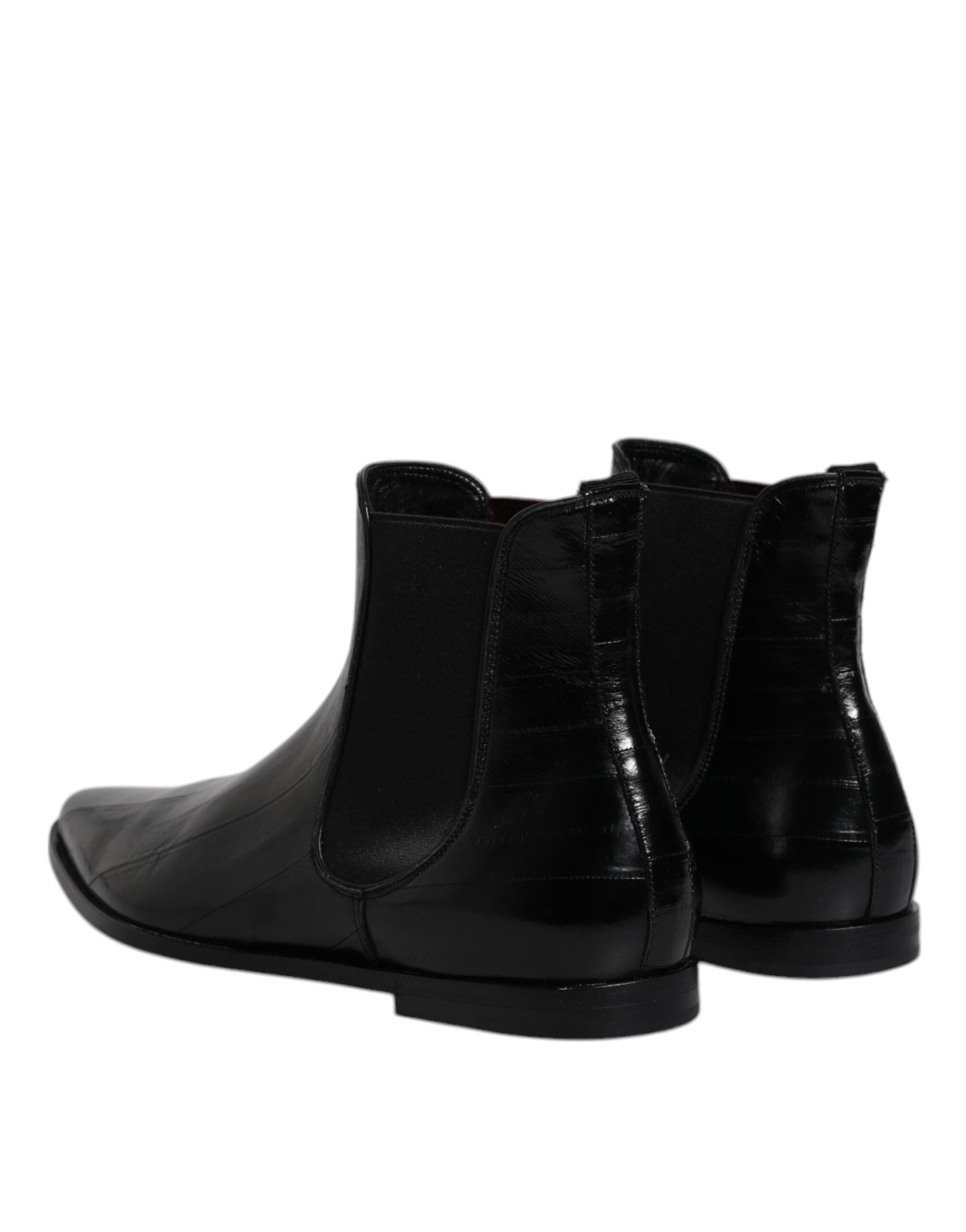 Dolce & Gabbana Black Leather Chelsea Men Ankle Boots Shoes LUNESCAPE
