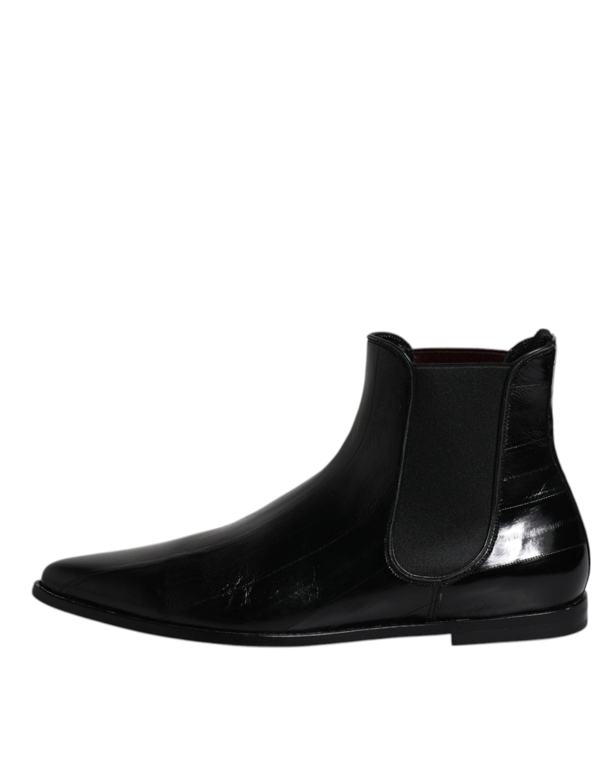 Dolce & Gabbana Black Leather Chelsea Men Ankle Boots Shoes LUNESCAPE