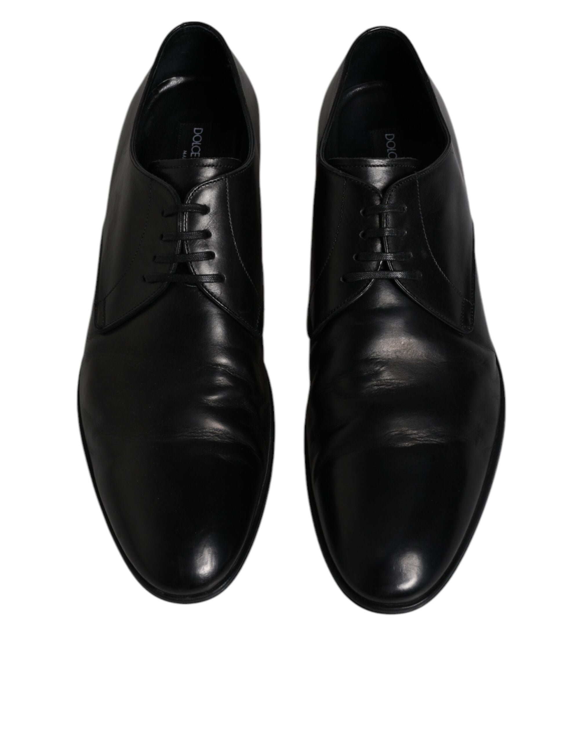 Dolce & Gabbana Black Patent Leather Derby Men Dress Shoes LUNESCAPE