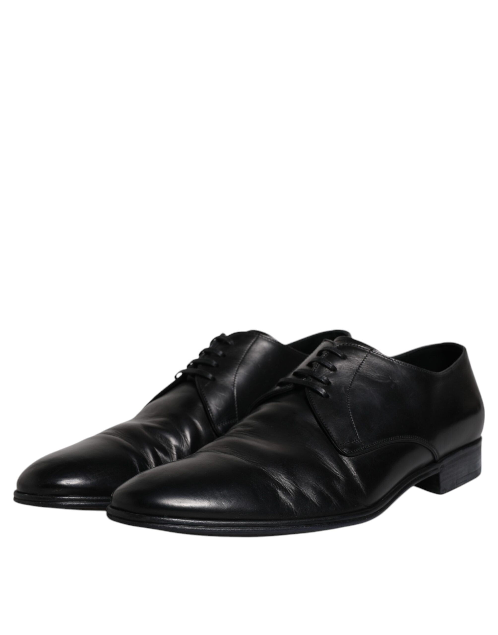 Dolce & Gabbana Black Patent Leather Derby Men Dress Shoes LUNESCAPE
