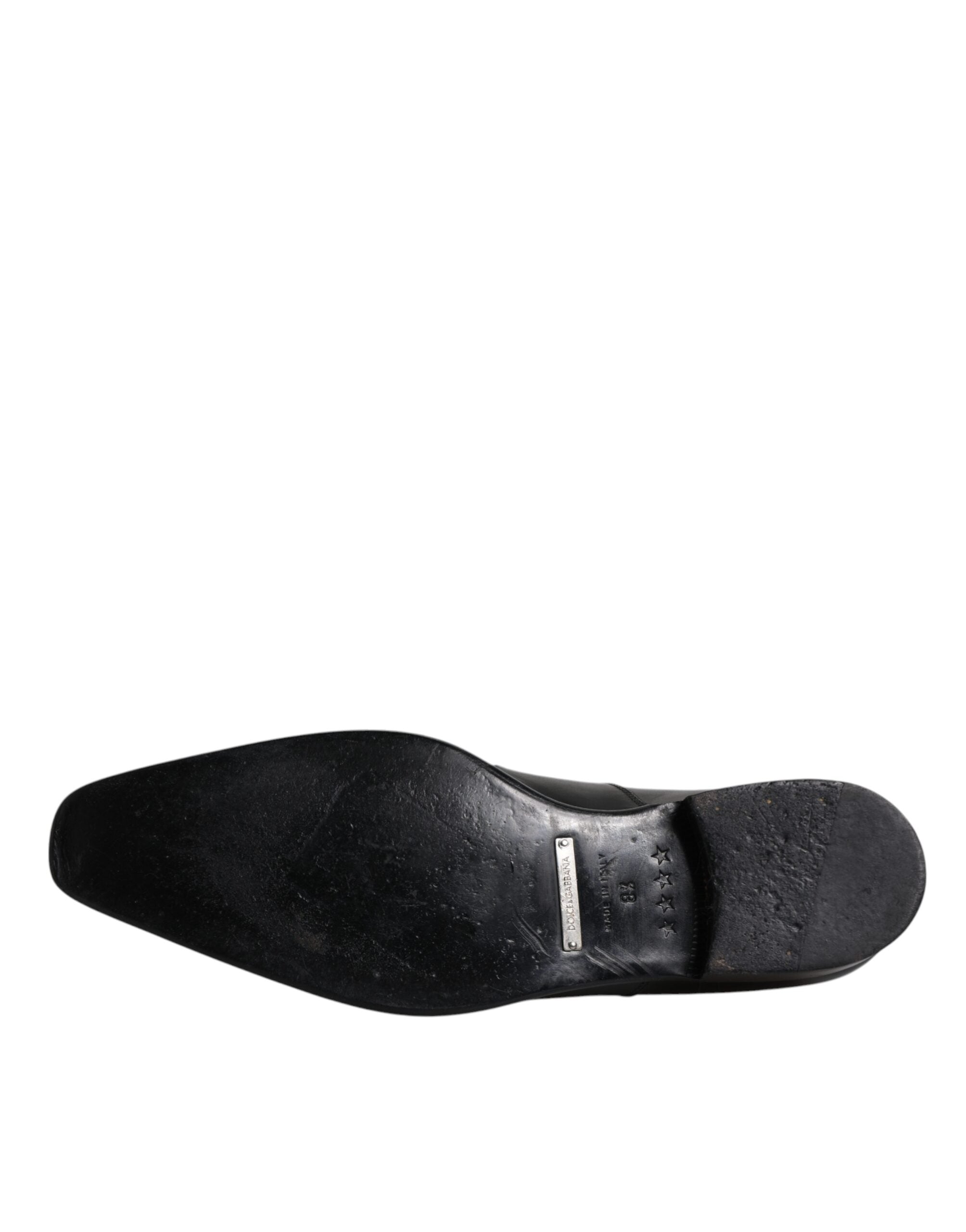 Dolce & Gabbana Black Leather Derby Men Formal Dress Shoes LUNESCAPE