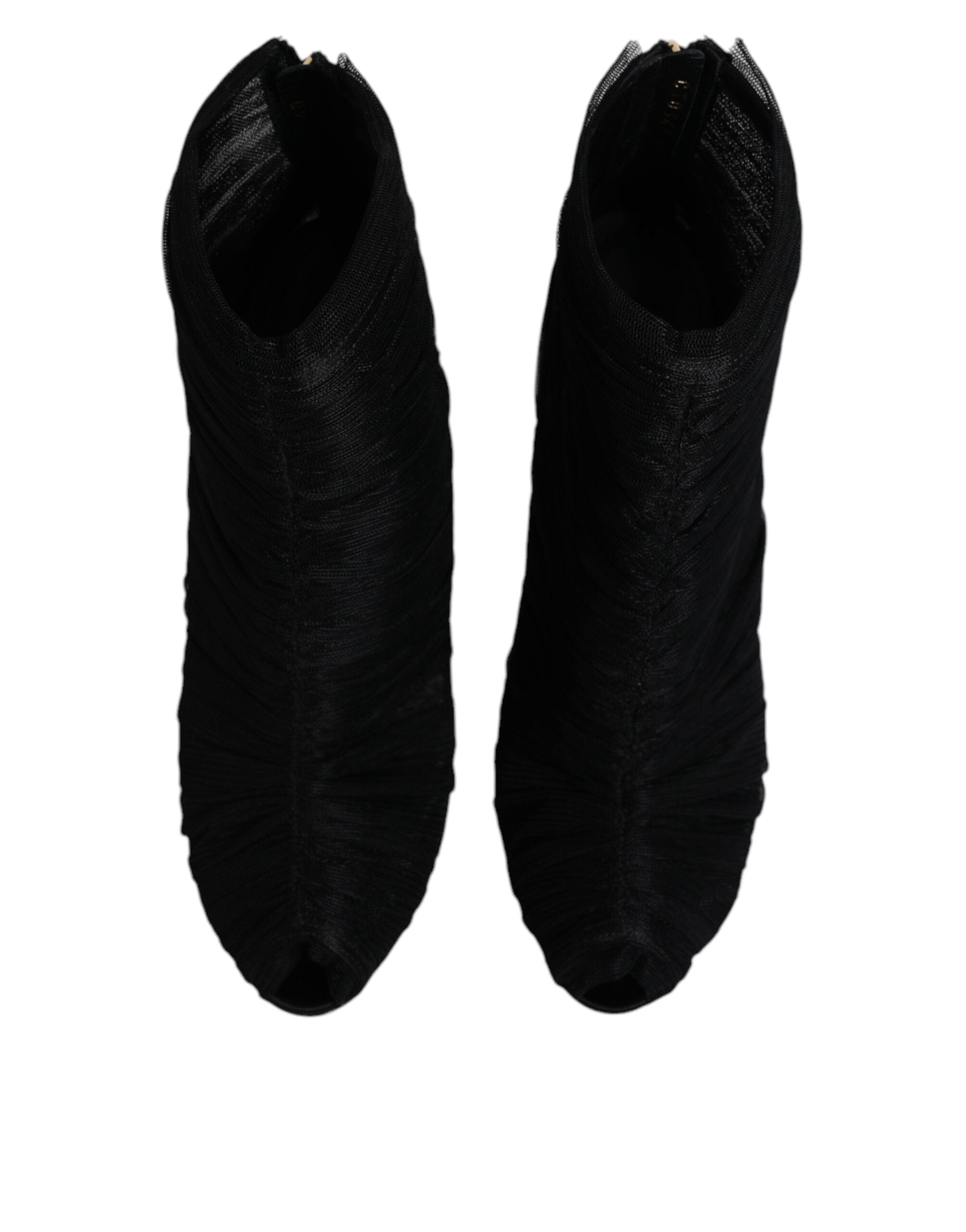 Dolce & Gabbana Black Mesh Stiletto Heels Ankle Boots Shoes LUNESCAPE