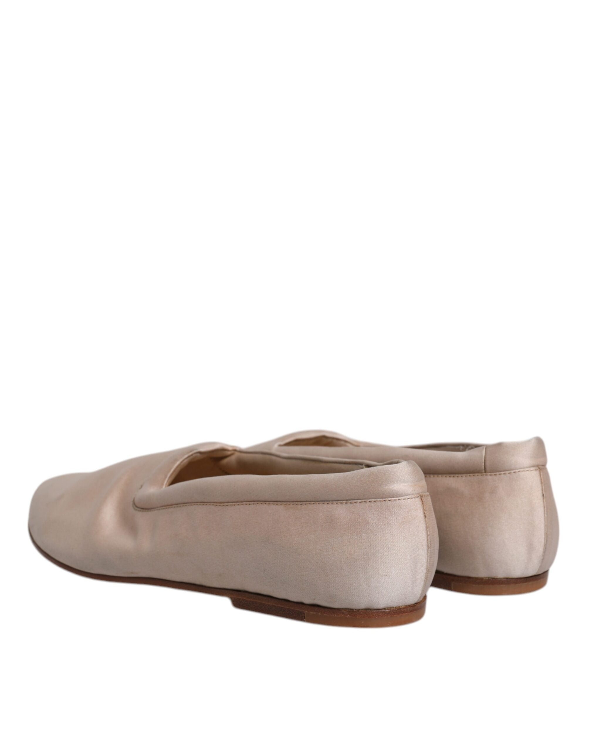 Dolce & Gabbana Beige Fabric Slip On Ballerina Flats Shoes LUNESCAPE
