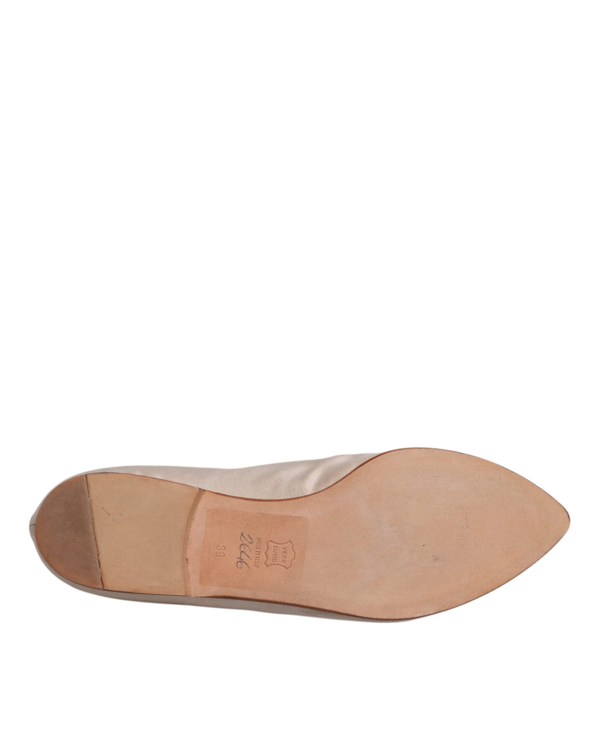 Dolce & Gabbana Beige Fabric Slip On Ballerina Flats Shoes LUNESCAPE