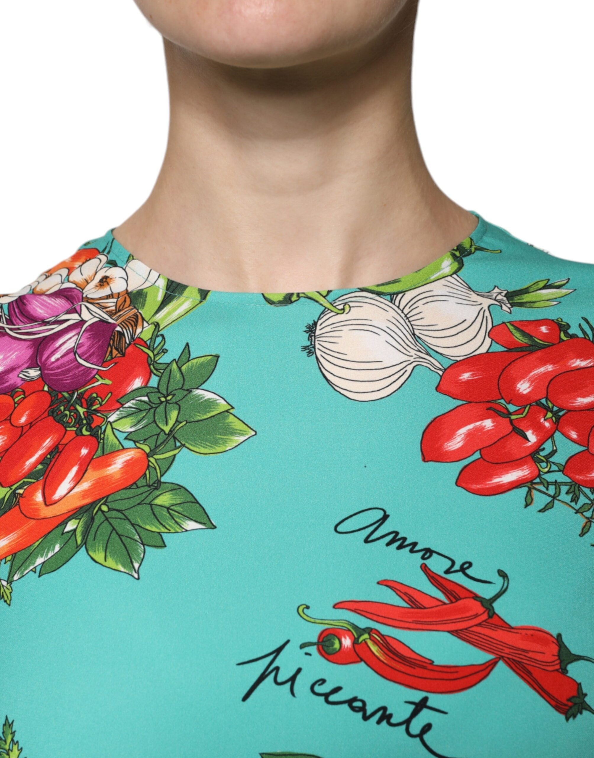 Dolce & Gabbana Multicolor Vegetables Sleeveless Tank Top LUNESCAPE