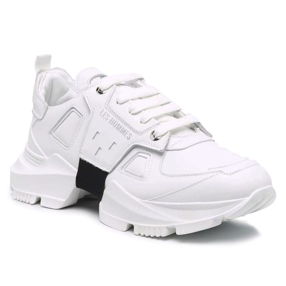 Les Hommes White Calfskin Men Sneaker LUNESCAPE