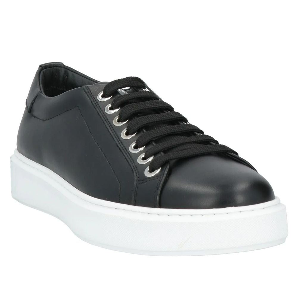 Les Hommes Black Calfskin Men Sneaker LUNESCAPE