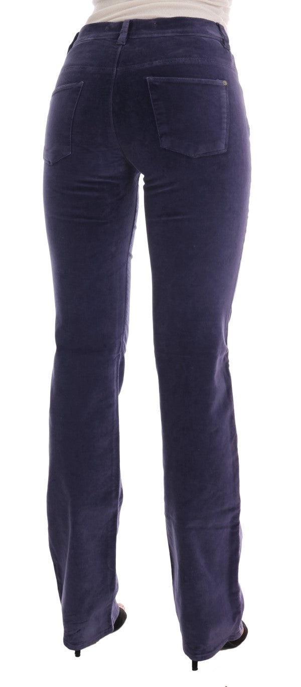 Ermanno Scervino Purple Corduroy Stretch Bootcut Pants LUNESCAPE
