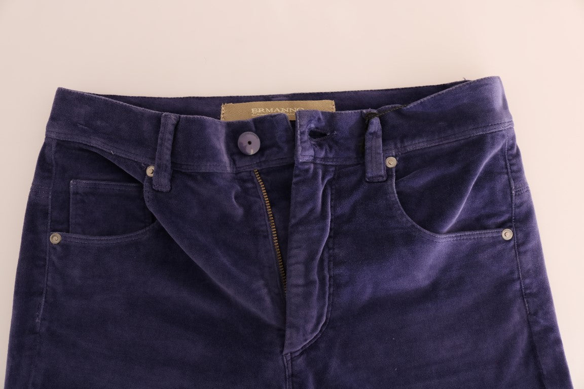 Ermanno Scervino Purple Corduroy Stretch Bootcut Pants LUNESCAPE