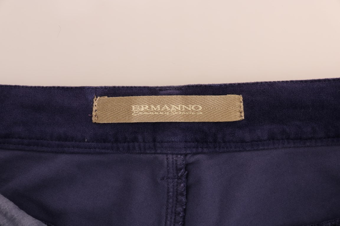 Ermanno Scervino Purple Corduroy Stretch Bootcut Pants LUNESCAPE