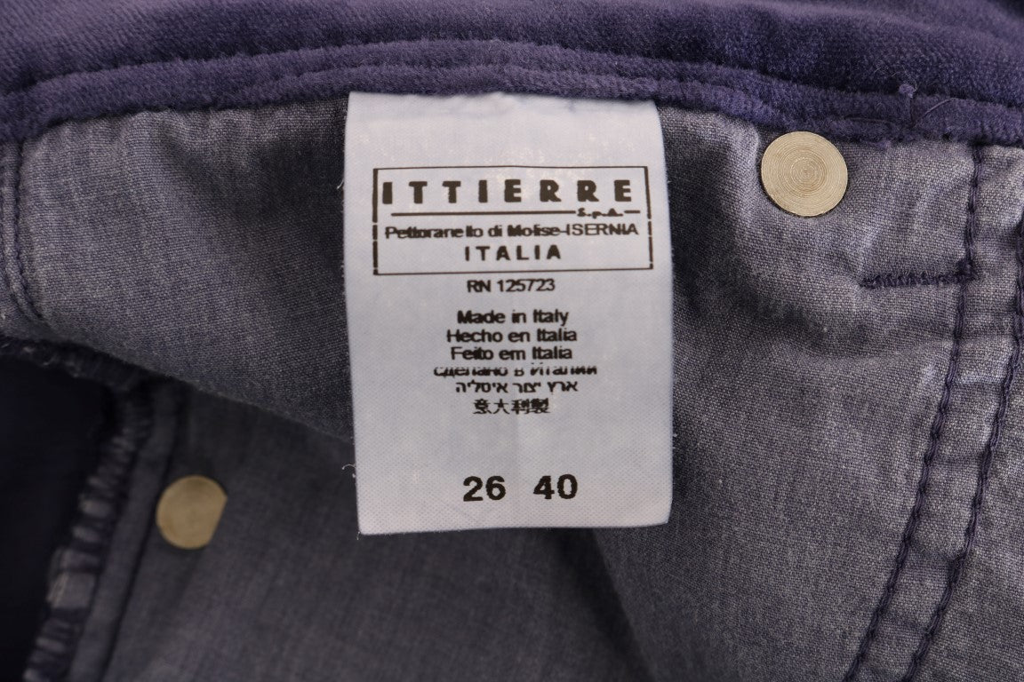 Ermanno Scervino Purple Corduroy Stretch Bootcut Pants LUNESCAPE
