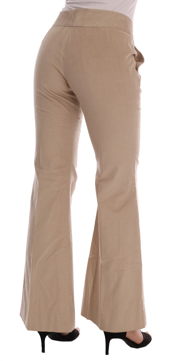 Ermanno Scervino Beige Cotton Bootcut Pants LUNESCAPE