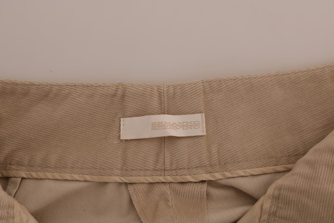 Ermanno Scervino Beige Cotton Bootcut Pants LUNESCAPE