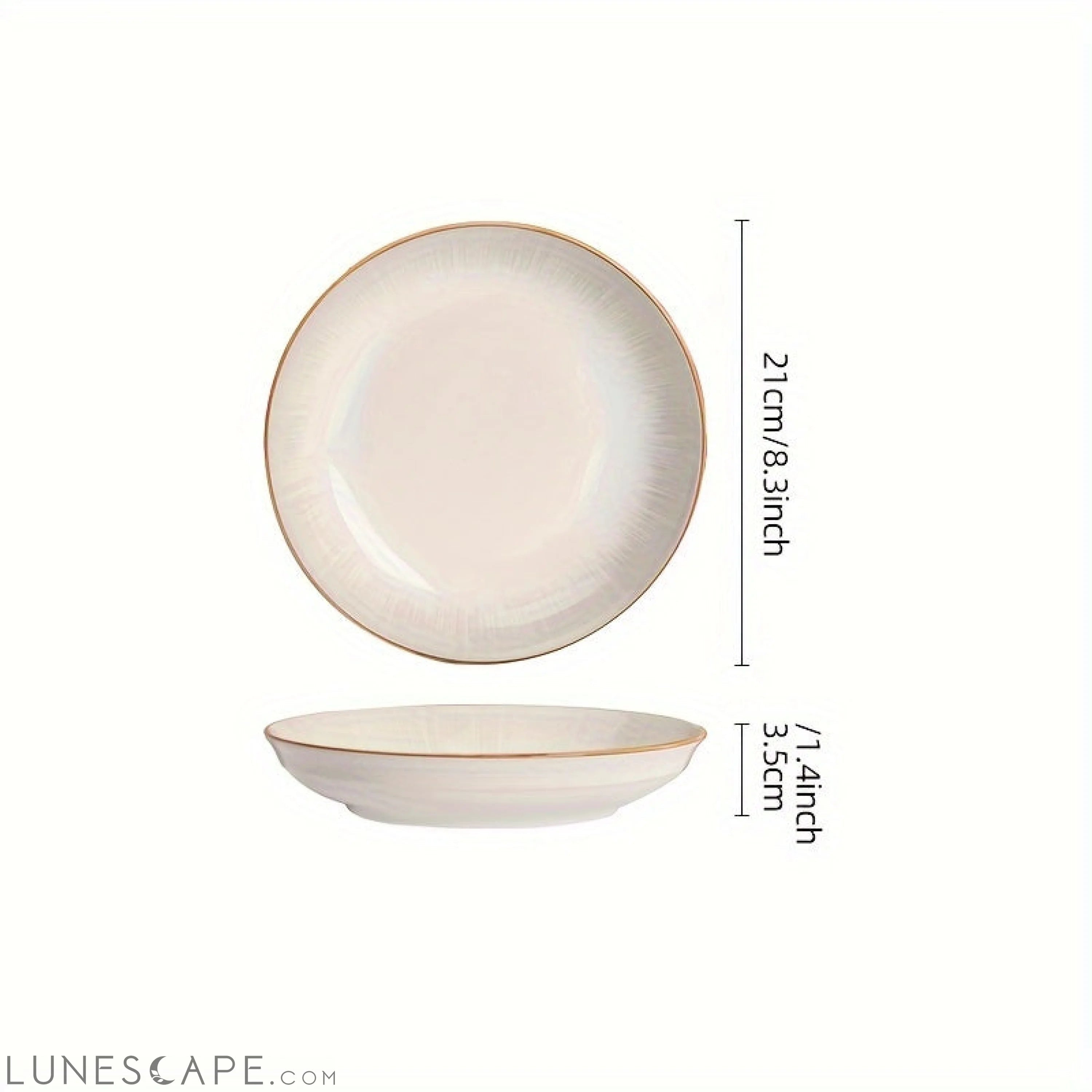 4Piece 8Inch Ceramic Dinner Plates Set Elegant Durable LUNESCAPE