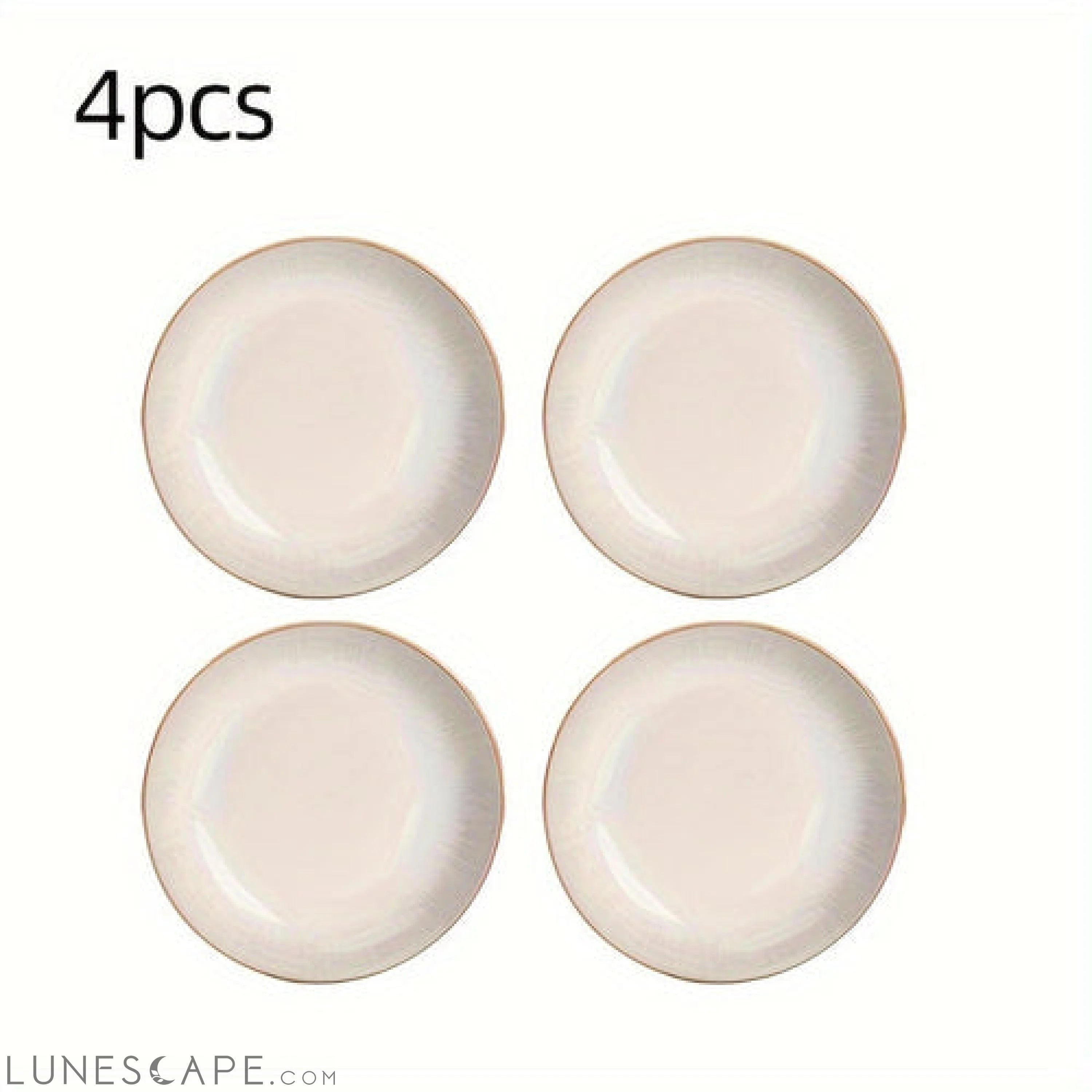 4Piece 8Inch Ceramic Dinner Plates Set Elegant Durable LUNESCAPE