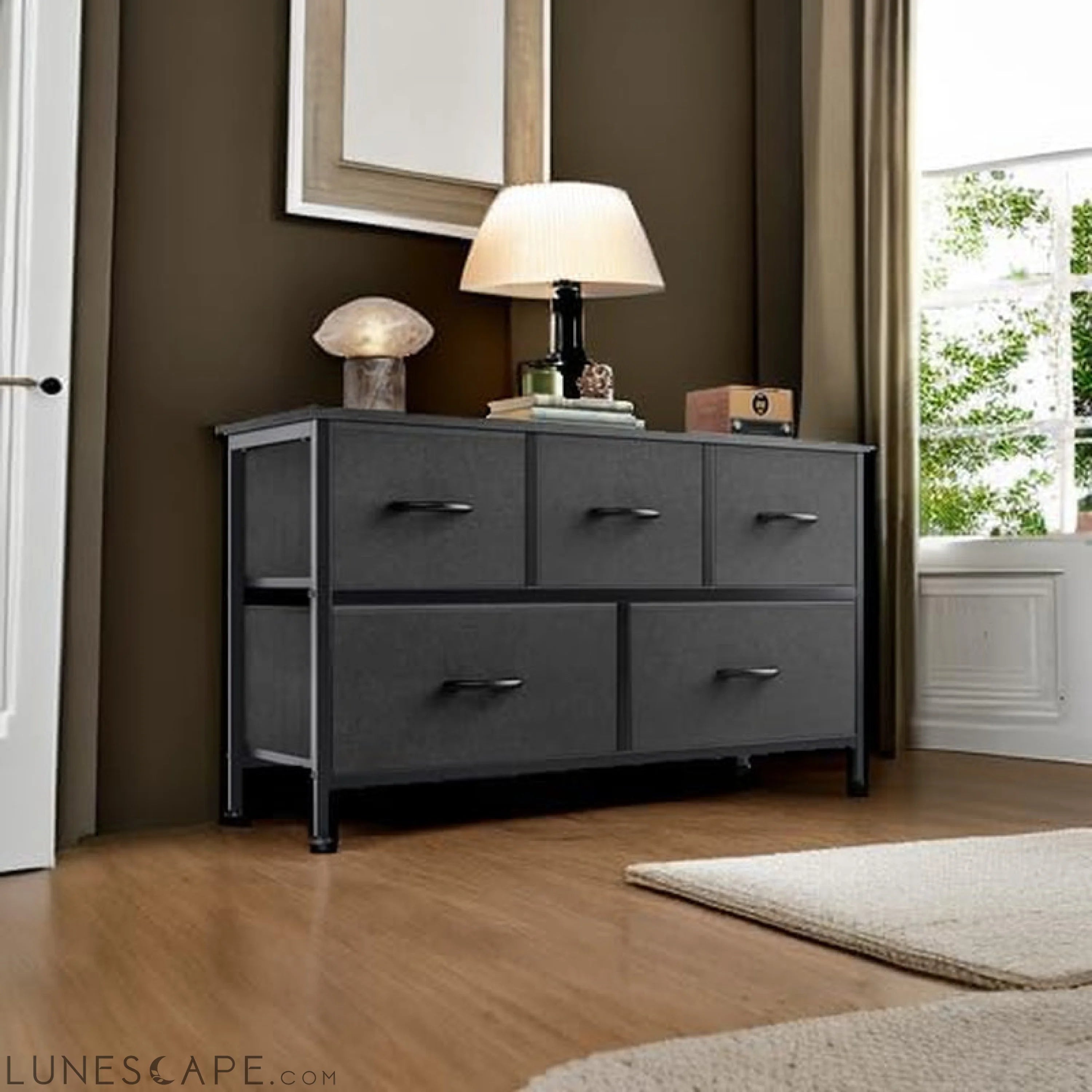 5 Drawers Dresser for Bedroom, Kidsroom Furniture, Small Chest Tower, LUNESCAPE