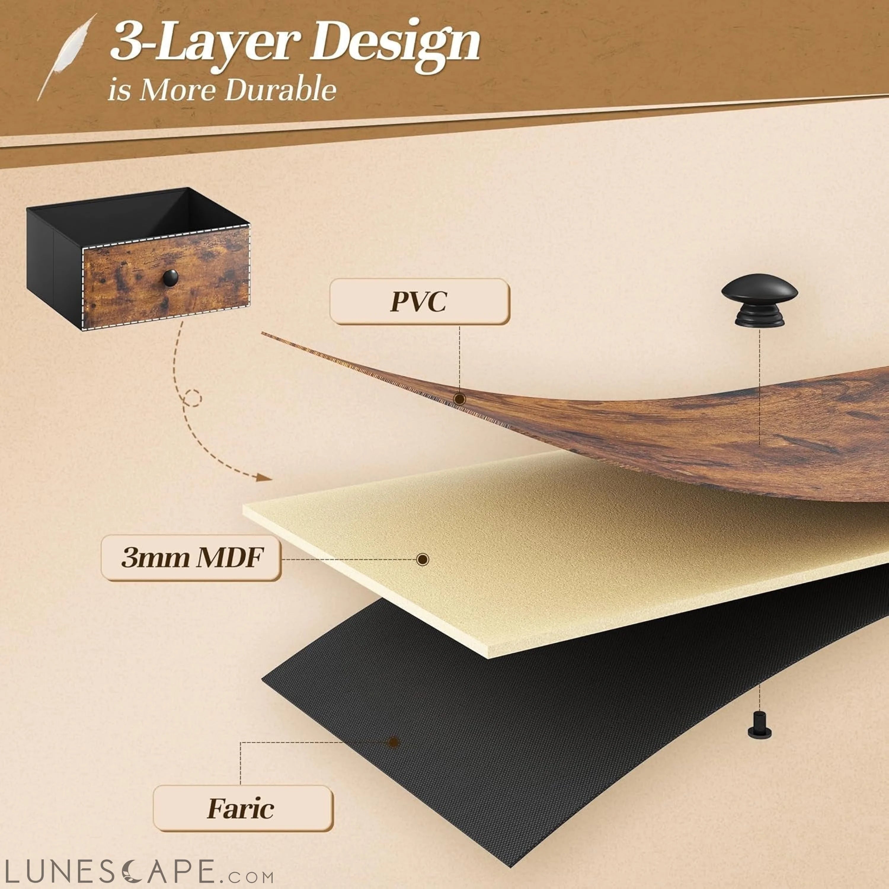 51.2" W Dresser for Bedroom with LED Lights, 13 Drawer Dresser for LUNESCAPE