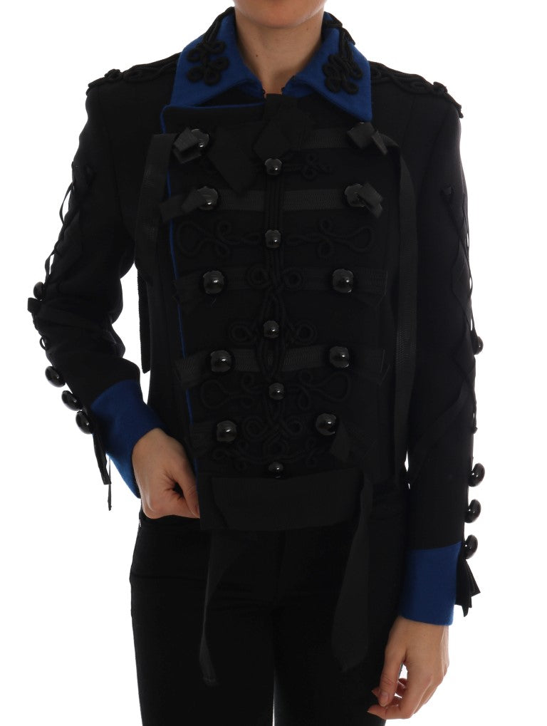 Dolce & Gabbana Black Wool Trench Jacket LUNESCAPE