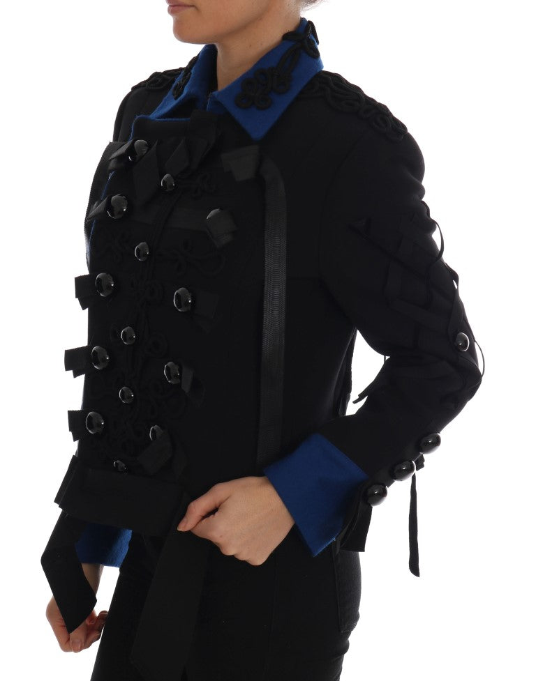Dolce & Gabbana Black Wool Trench Jacket LUNESCAPE