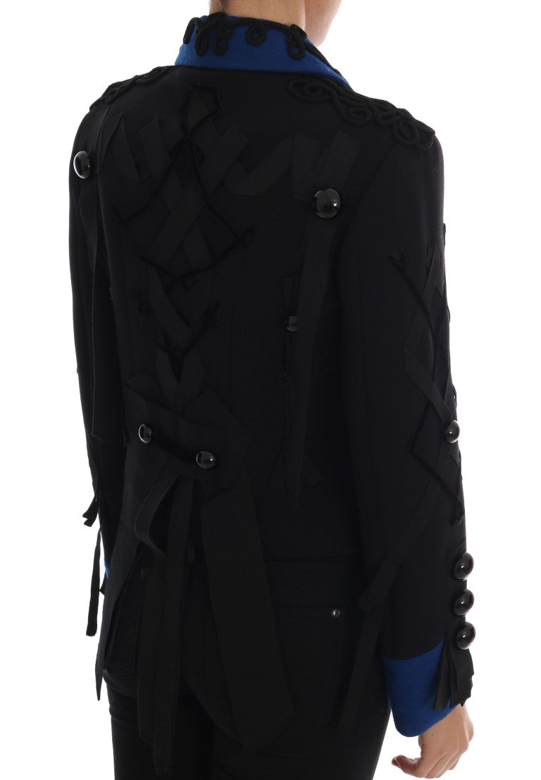 Dolce & Gabbana Black Wool Trench Jacket LUNESCAPE