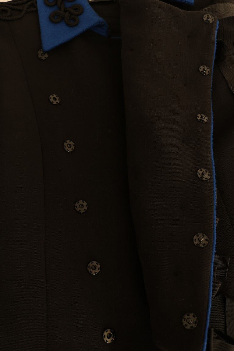 Dolce & Gabbana Black Wool Trench Jacket LUNESCAPE
