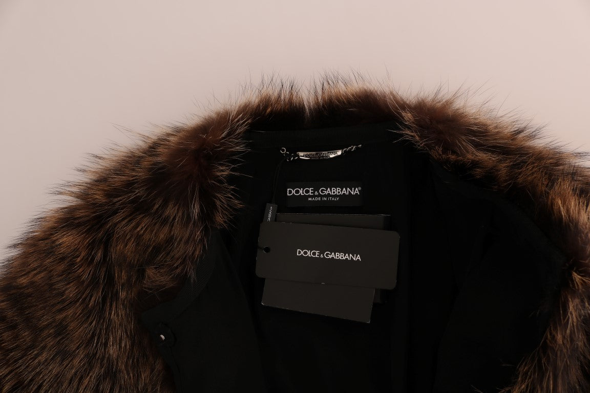 Dolce & Gabbana Brown Raccoon Fur Coat Jacket LUNESCAPE