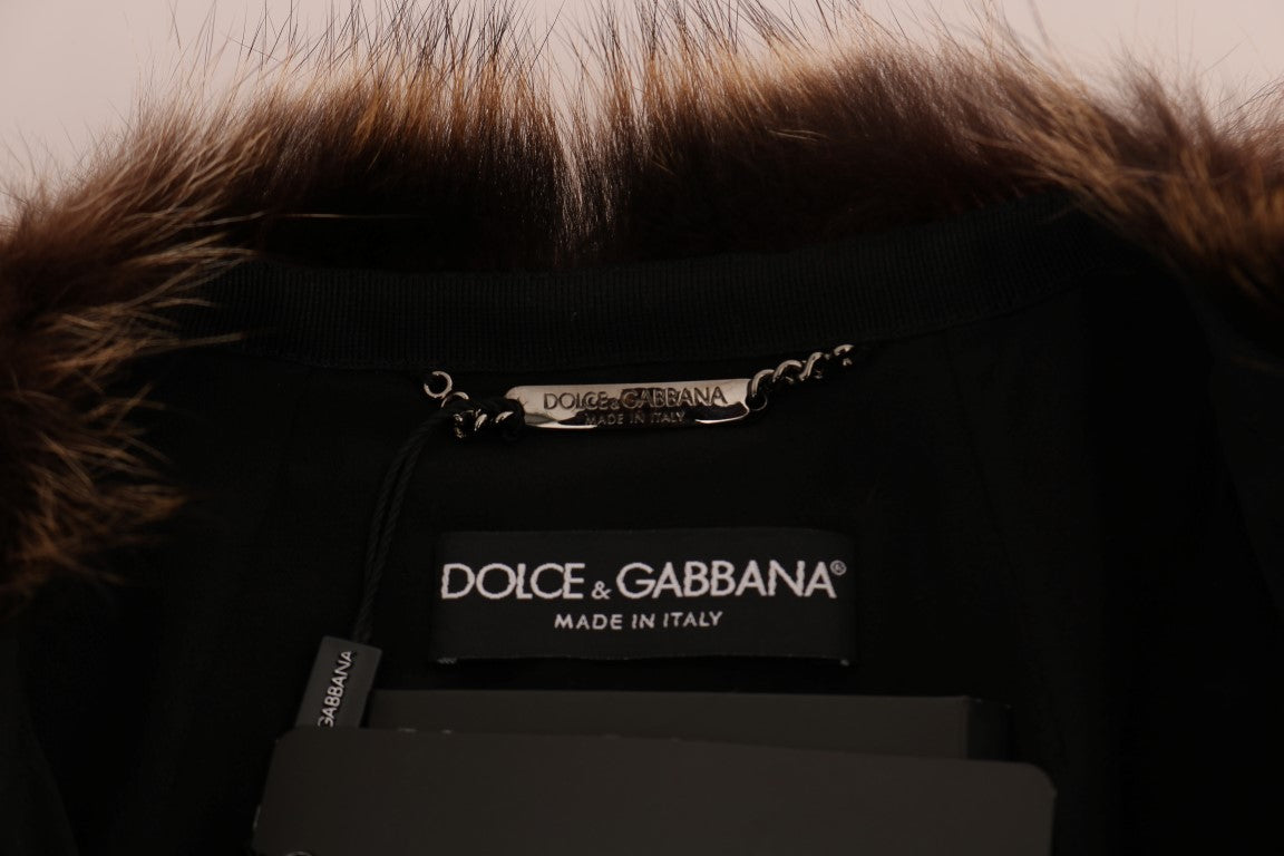 Dolce & Gabbana Brown Raccoon Fur Coat Jacket LUNESCAPE
