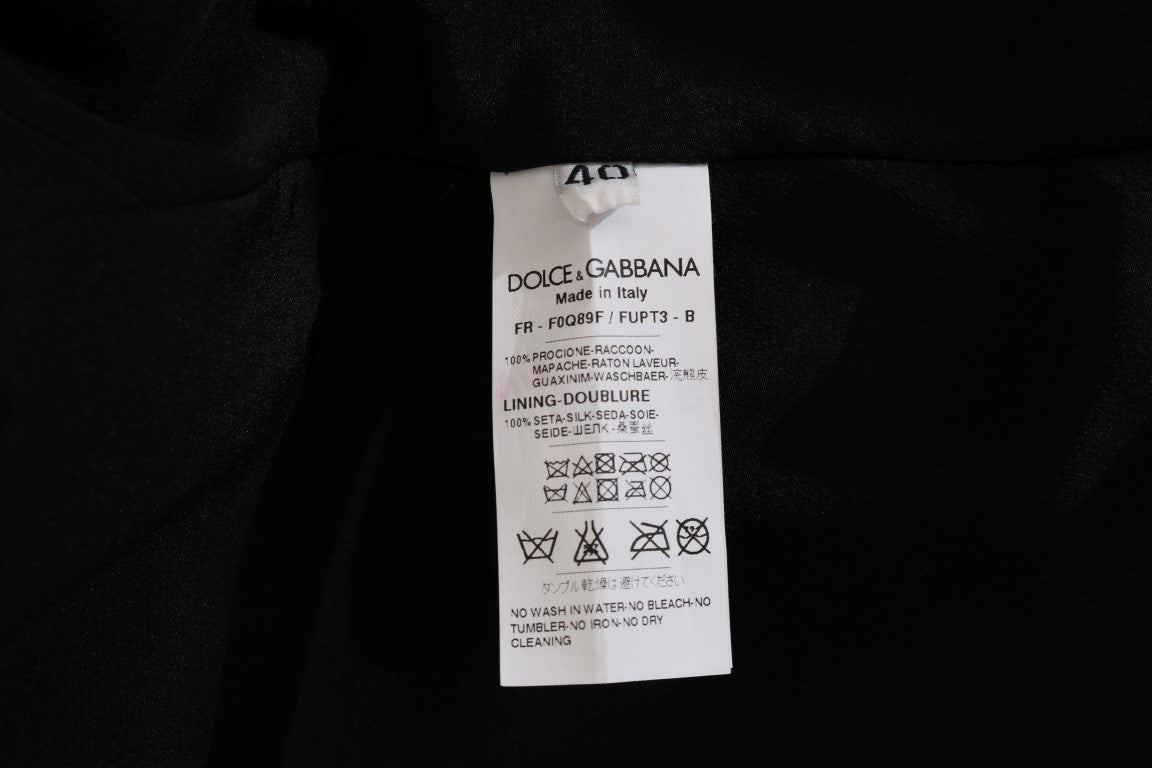 Dolce & Gabbana Brown Raccoon Fur Coat Jacket LUNESCAPE
