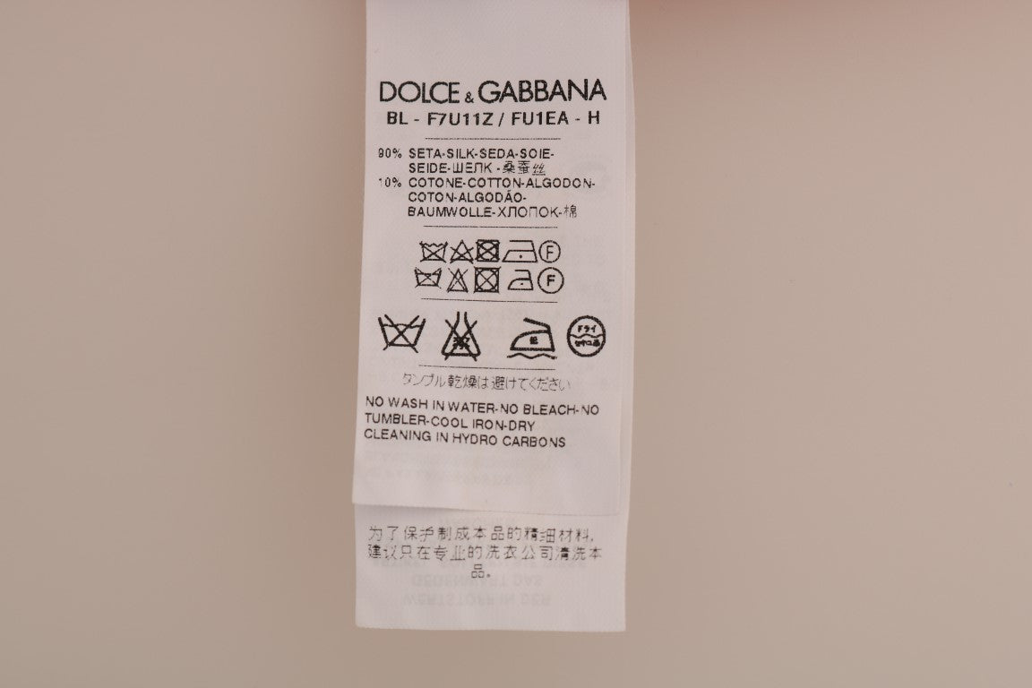 Dolce & Gabbana Red Silk Orange Vase Crystal Top