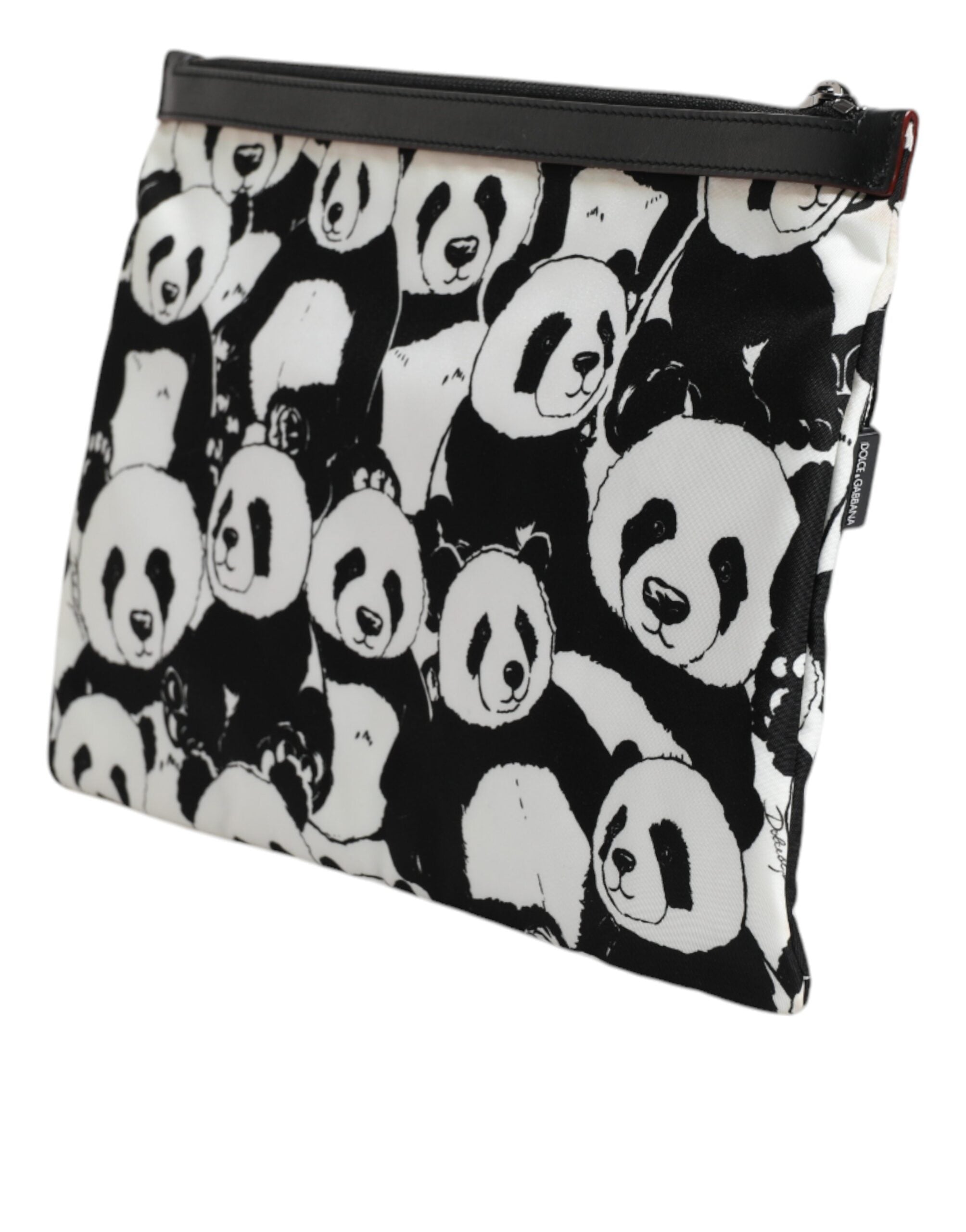Dolce & Gabbana Black White Panda Pattern Clutch Pouch Bag LUNESCAPE
