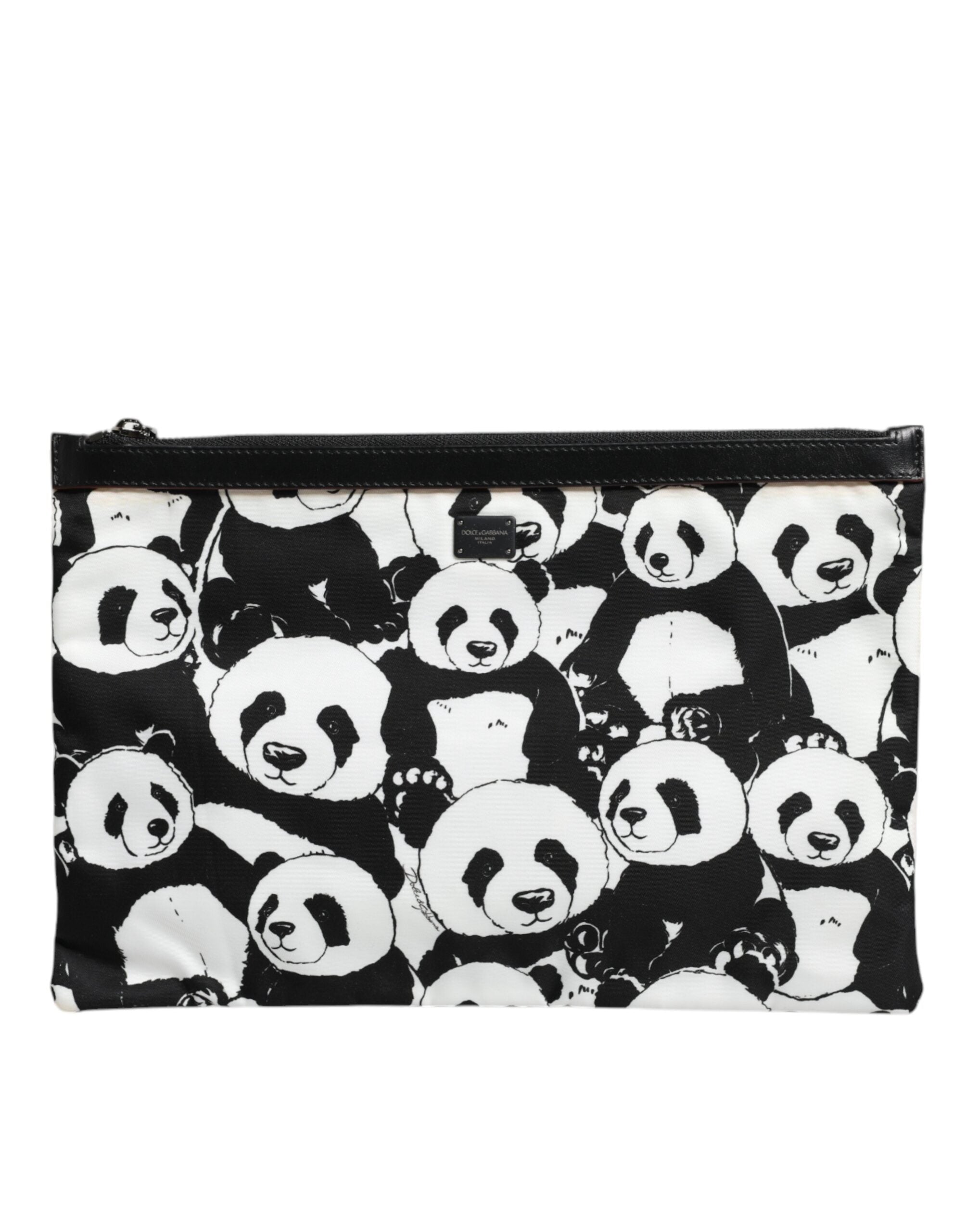 Dolce & Gabbana Black White Panda Pattern Clutch Pouch Bag LUNESCAPE