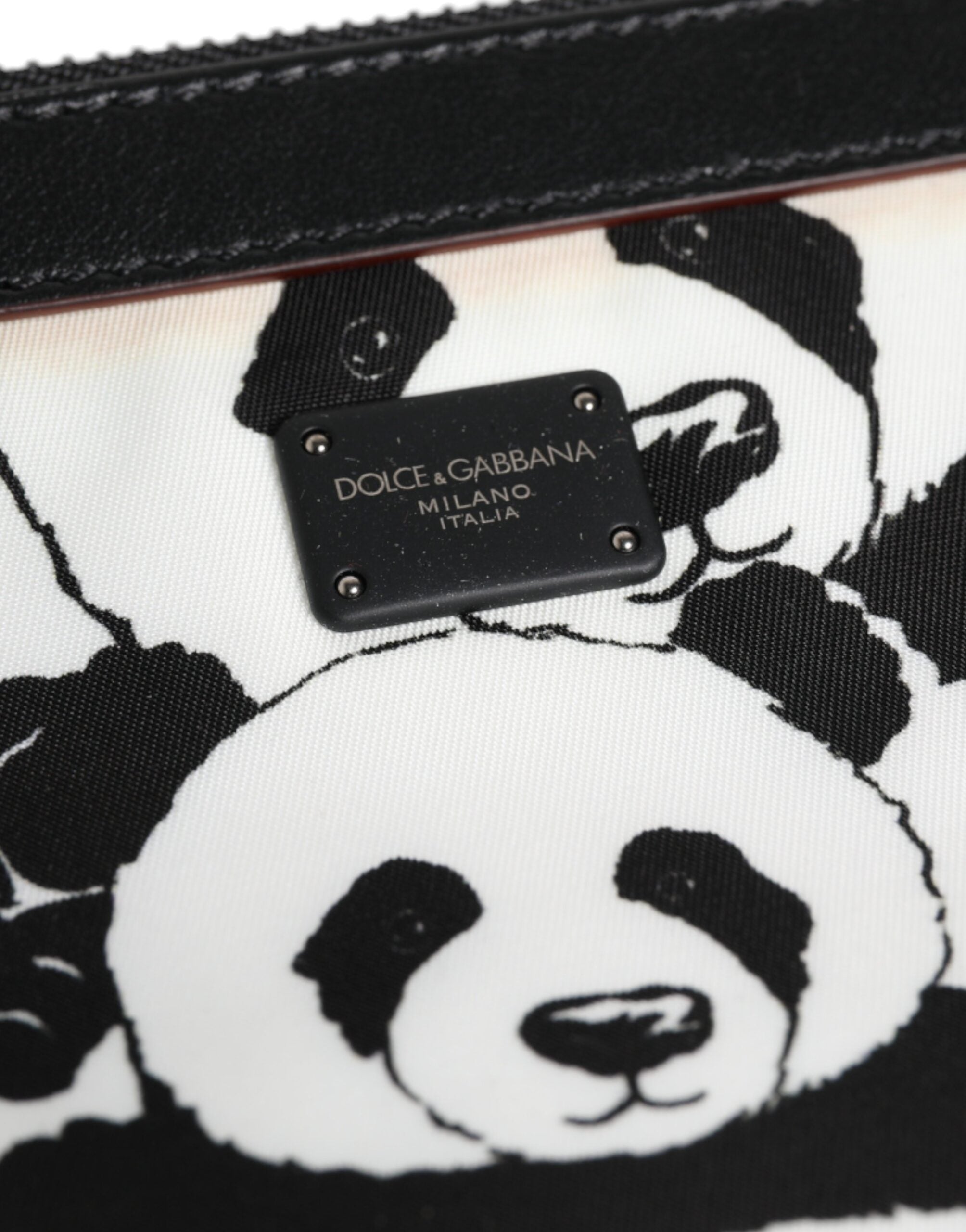 Dolce & Gabbana Black White Panda Pattern Clutch Pouch Bag LUNESCAPE