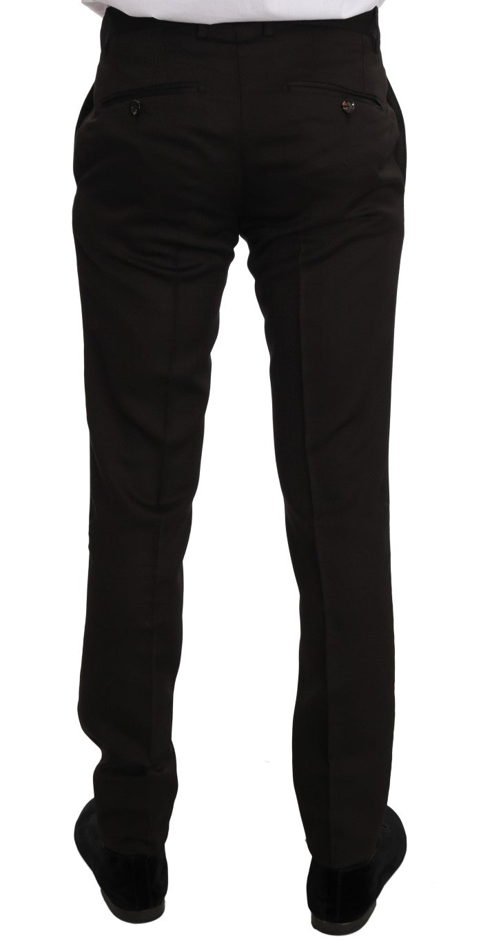 Dolce & Gabbana Brown Wool Crystal Bee Slim Fit MARTINI