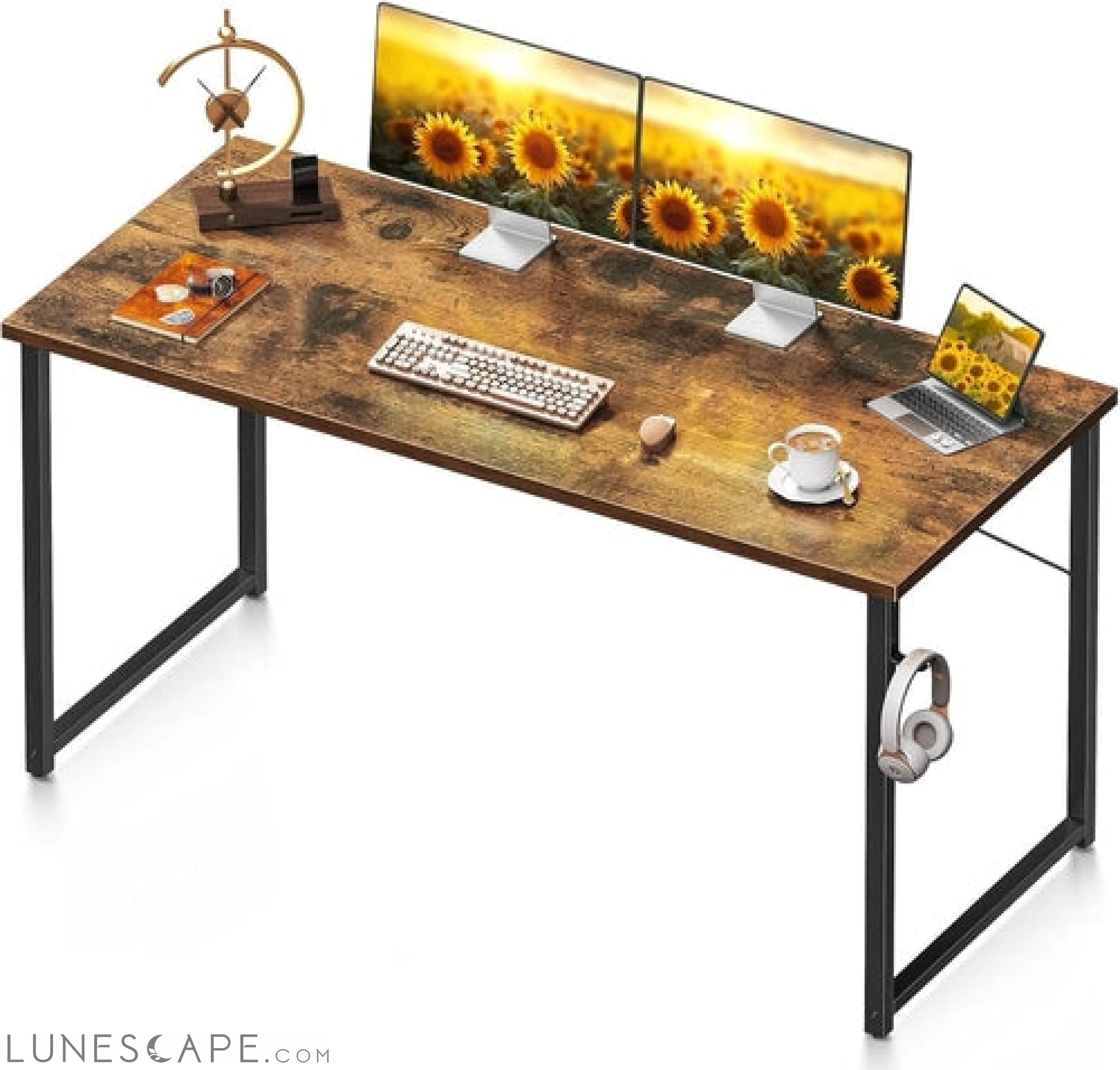 54 Inch Computer Desk, Modern Simple Style Desk for Home Office, Study LUNESCAPE