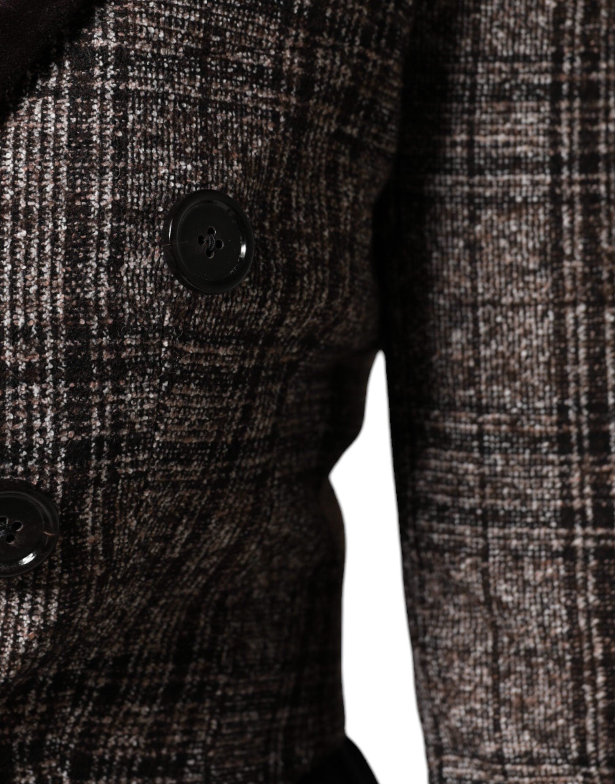 Dolce & Gabbana Brown Plaid Long Sleeve Cropped Coat Jacket LUNESCAPE