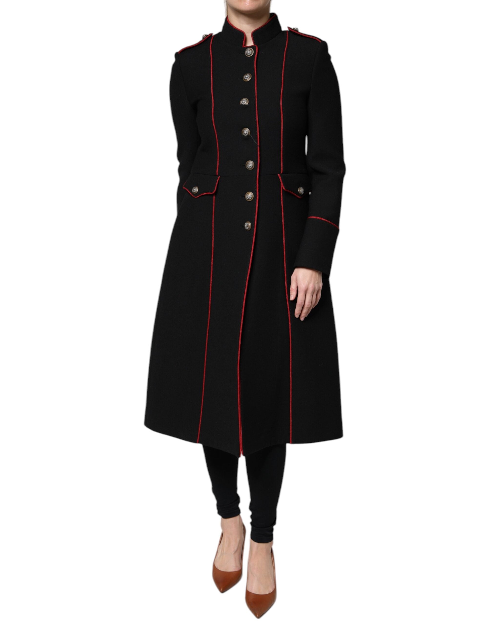 Dolce & Gabbana Black Single Breasted Trench Coat Jacket LUNESCAPE