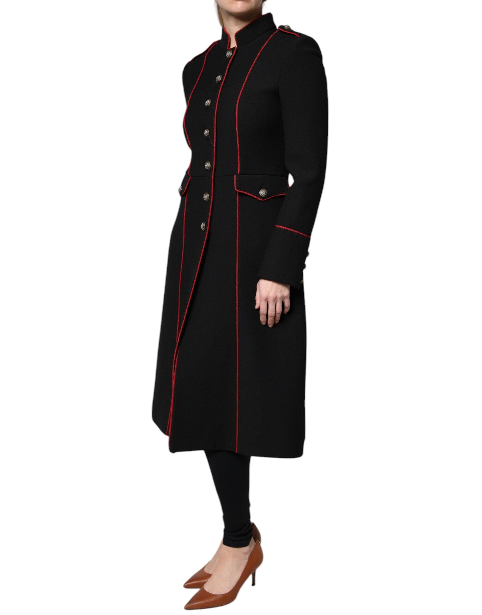 Dolce & Gabbana Black Single Breasted Trench Coat Jacket LUNESCAPE