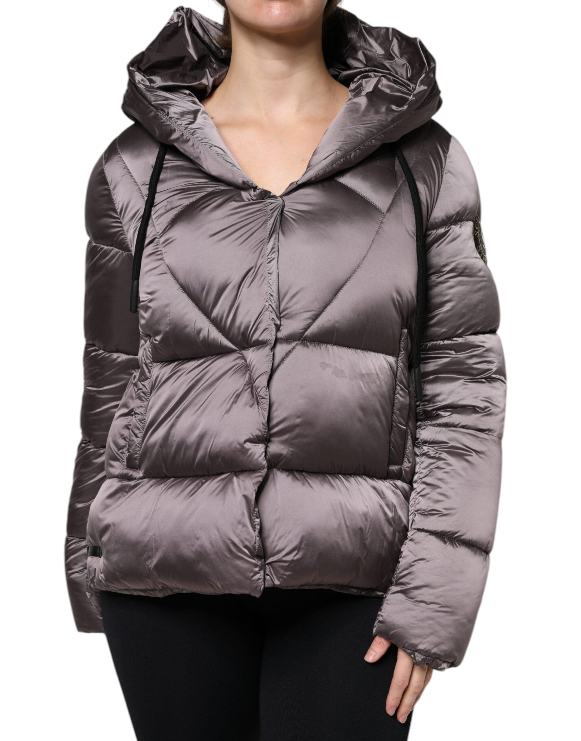 Scervino Street Violet Puffer Quilted Hooded Women Coat Jacket LUNESCAPE