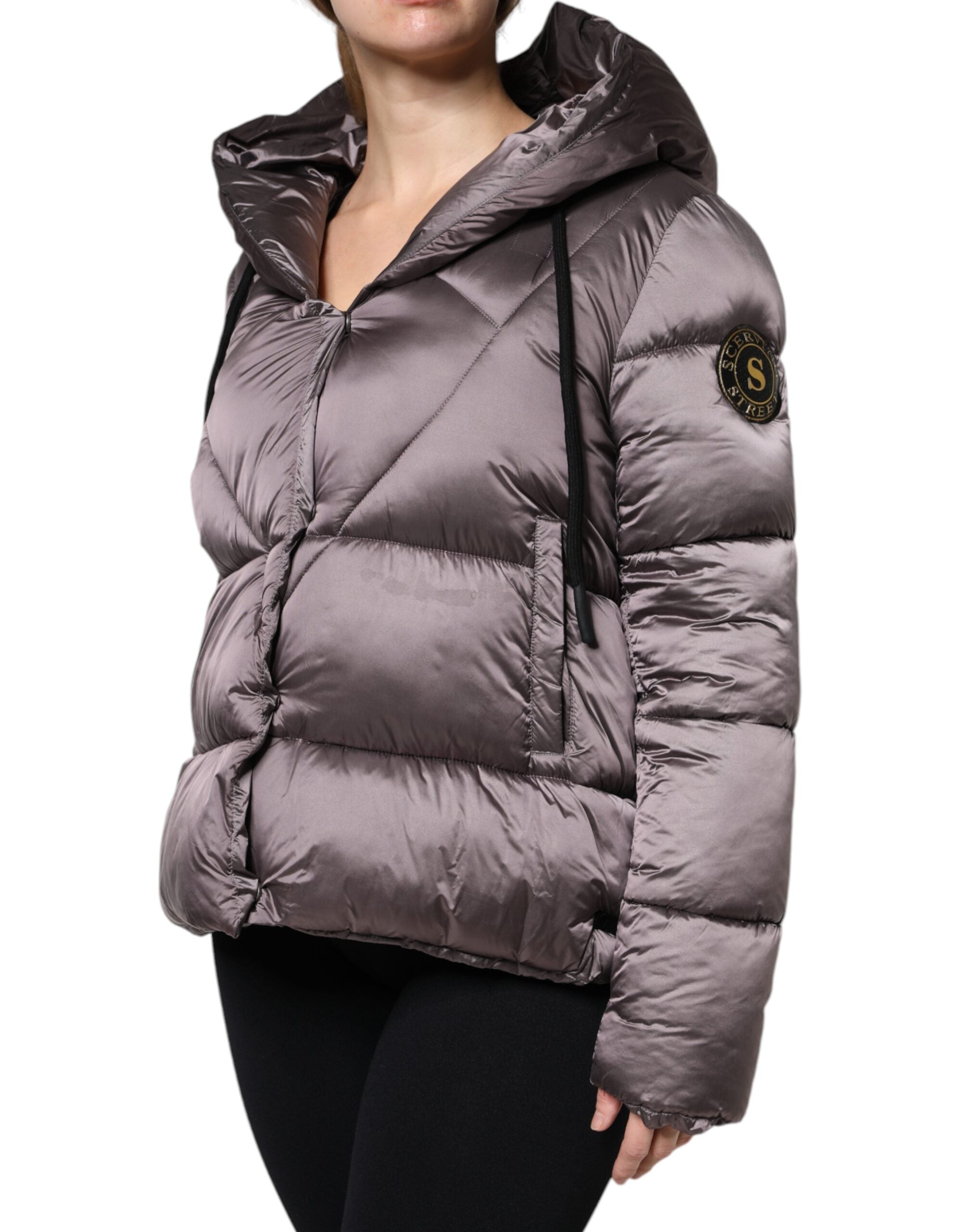 Scervino Street Violet Puffer Quilted Hooded Women Coat Jacket LUNESCAPE