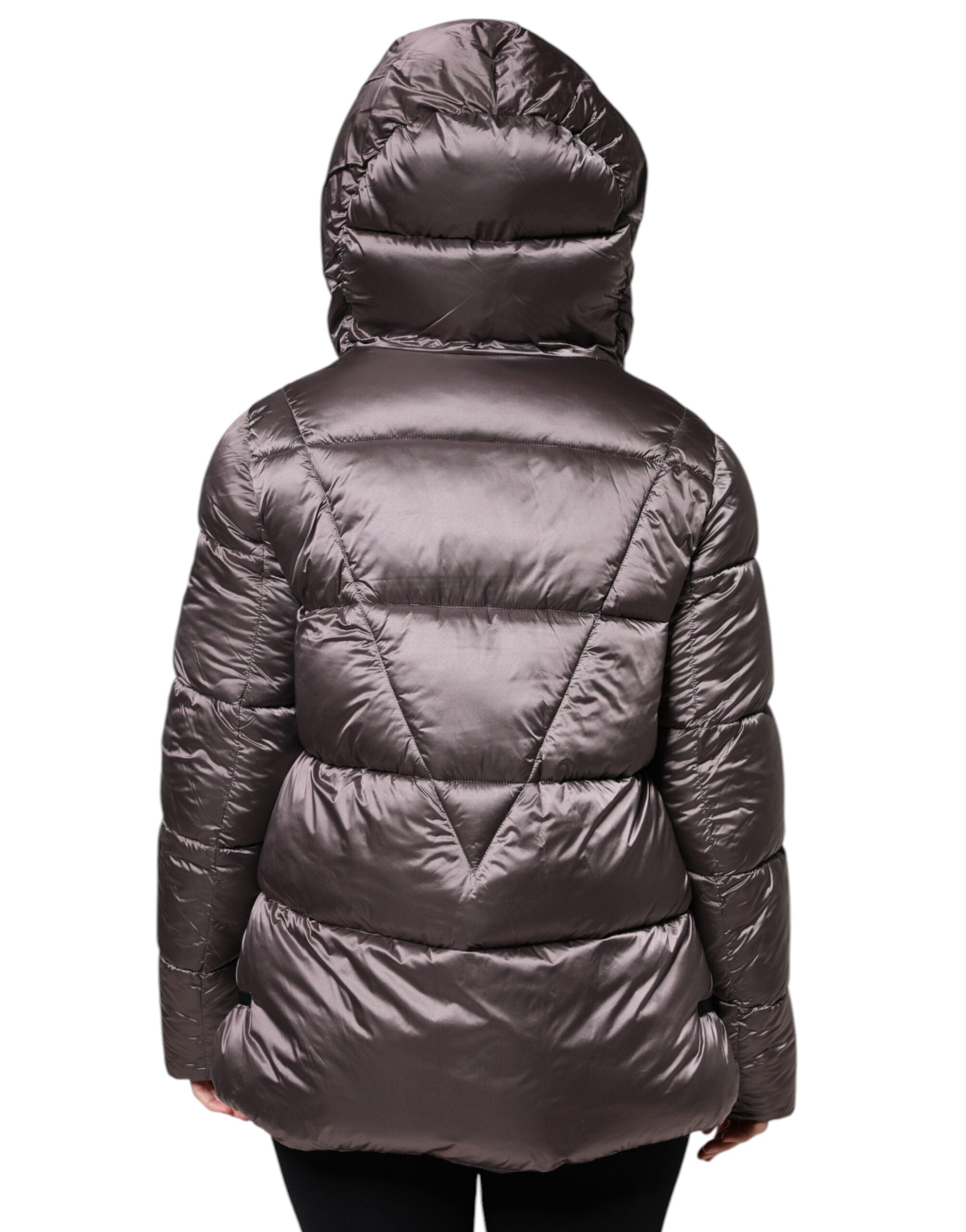 Scervino Street Violet Puffer Quilted Hooded Women Coat Jacket LUNESCAPE