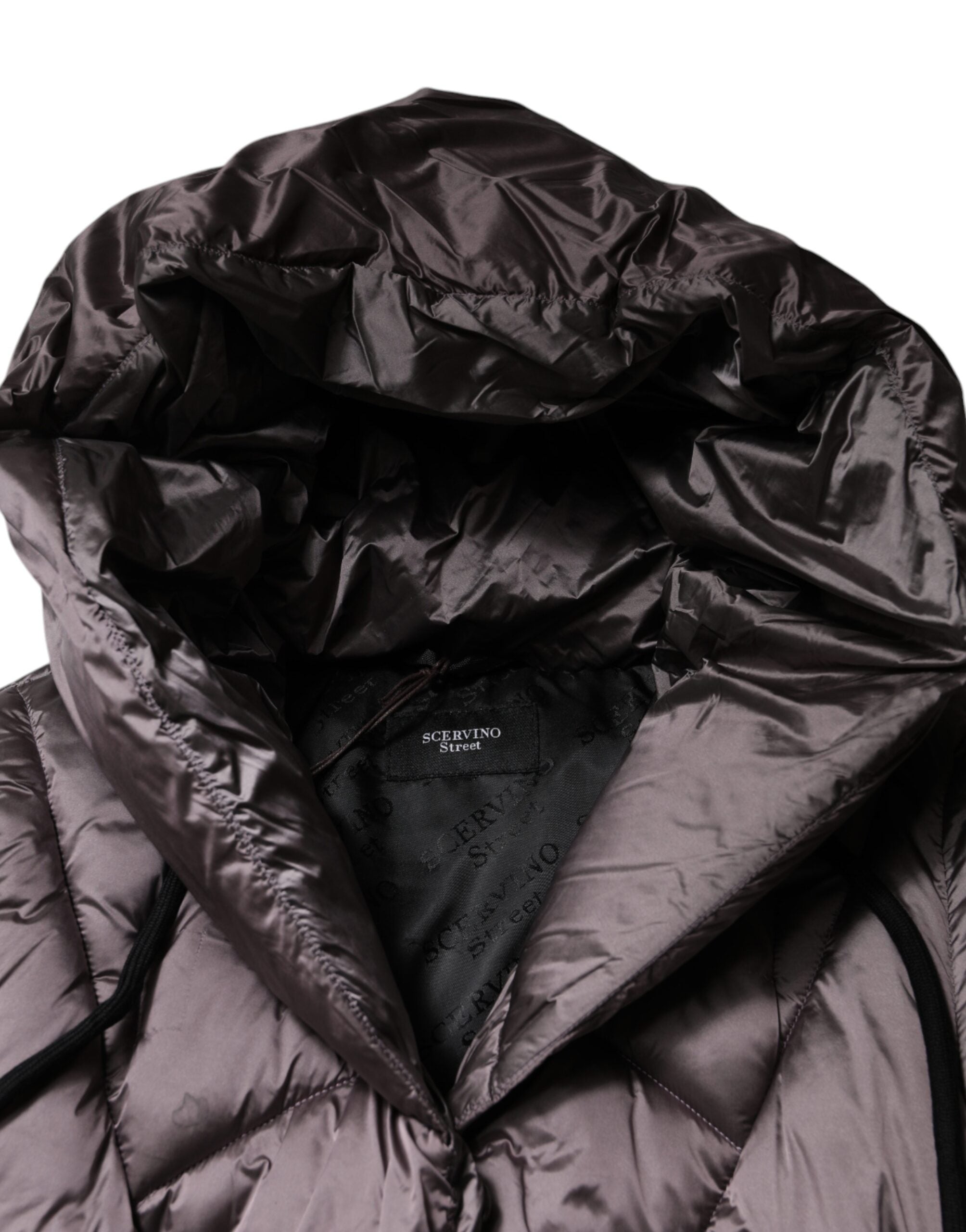 Scervino Street Violet Puffer Quilted Hooded Women Coat Jacket LUNESCAPE