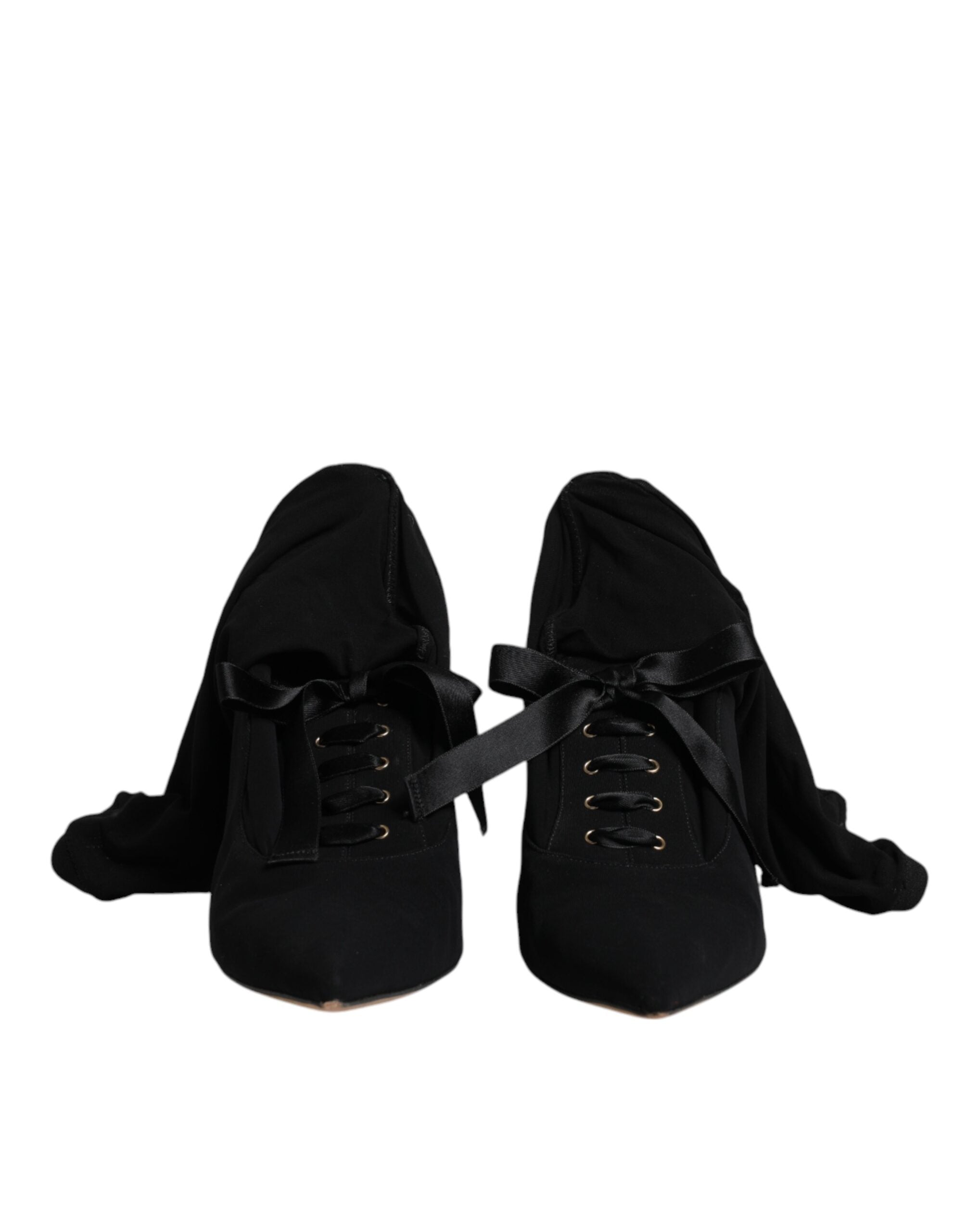Dolce & Gabbana Black Stiletto Heels Mid Calf Boots Shoes LUNESCAPE