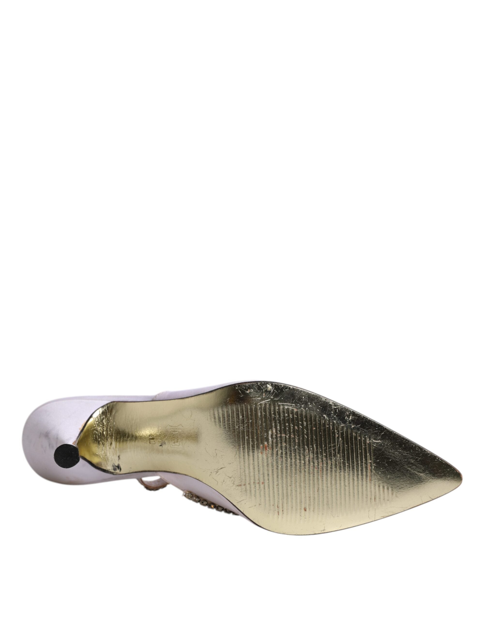 Dolce & Gabbana White Strass Crystal Slingbacks Pumps Shoes LUNESCAPE