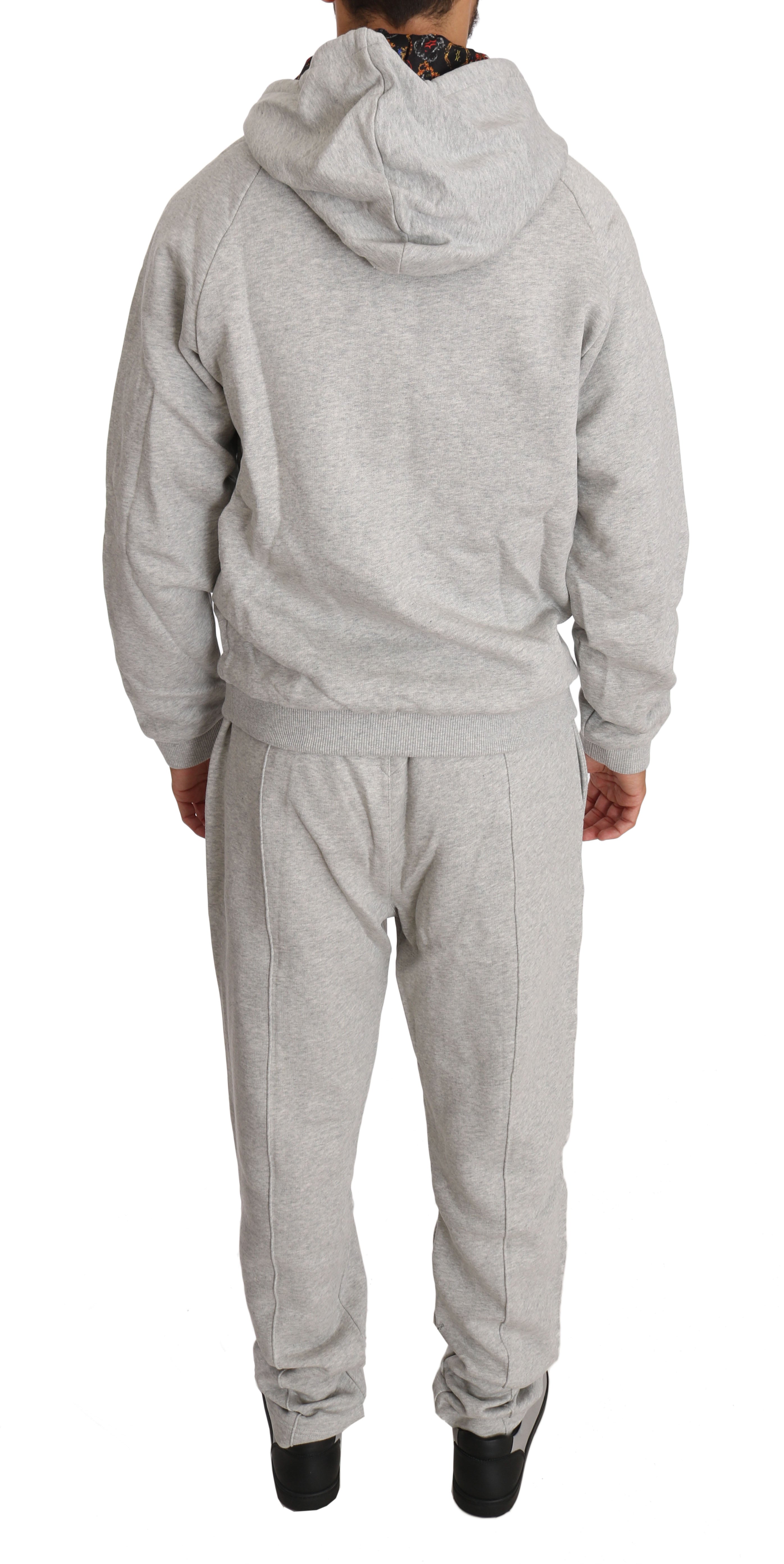 Billionaire Italian Couture Gray Cotton Sweater Pants Tracksuit LUNESCAPE