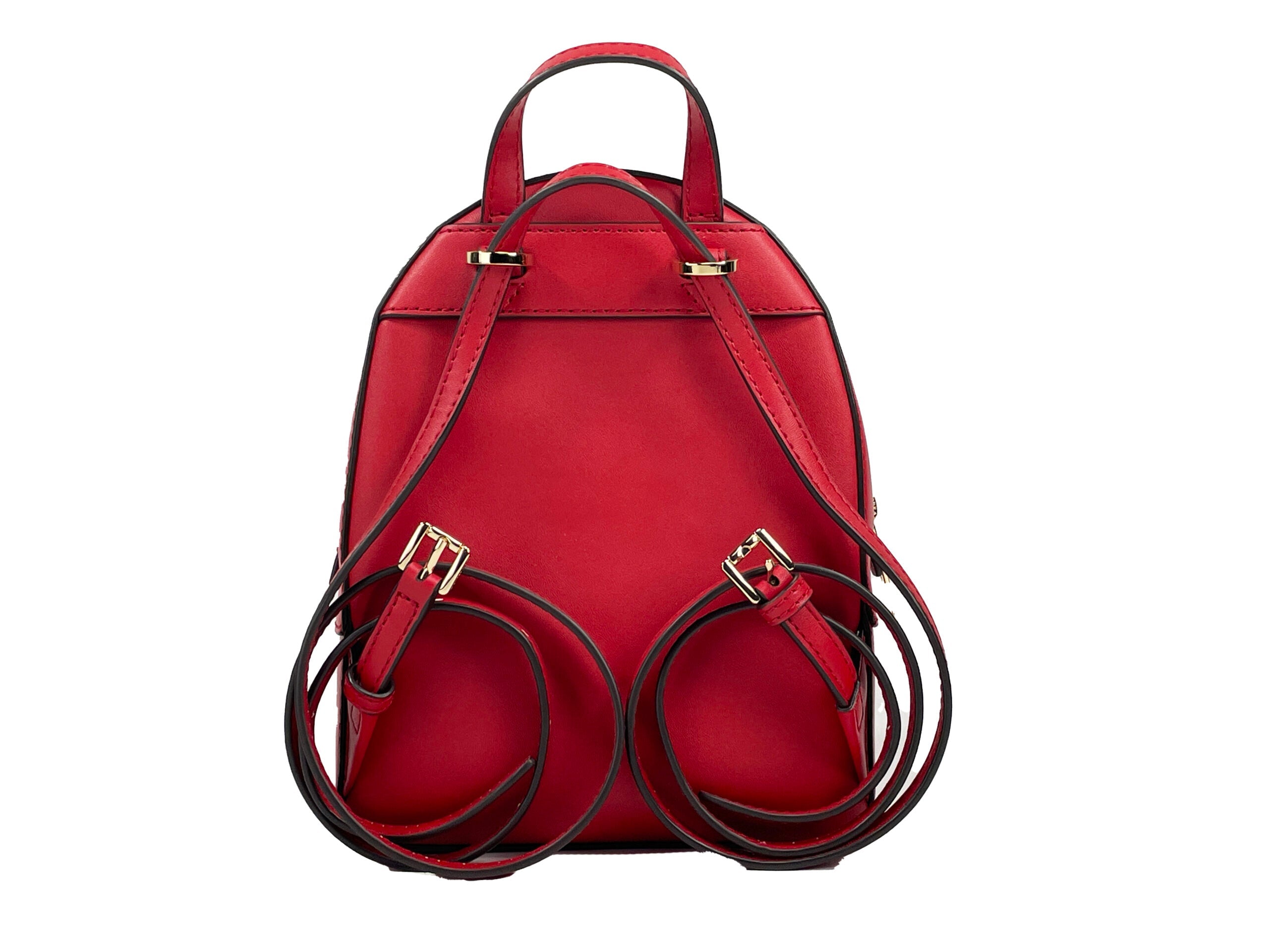 Michael Kors Jaycee Mini XS Leather Zip Pocket Backpack Red LUNESCAPE