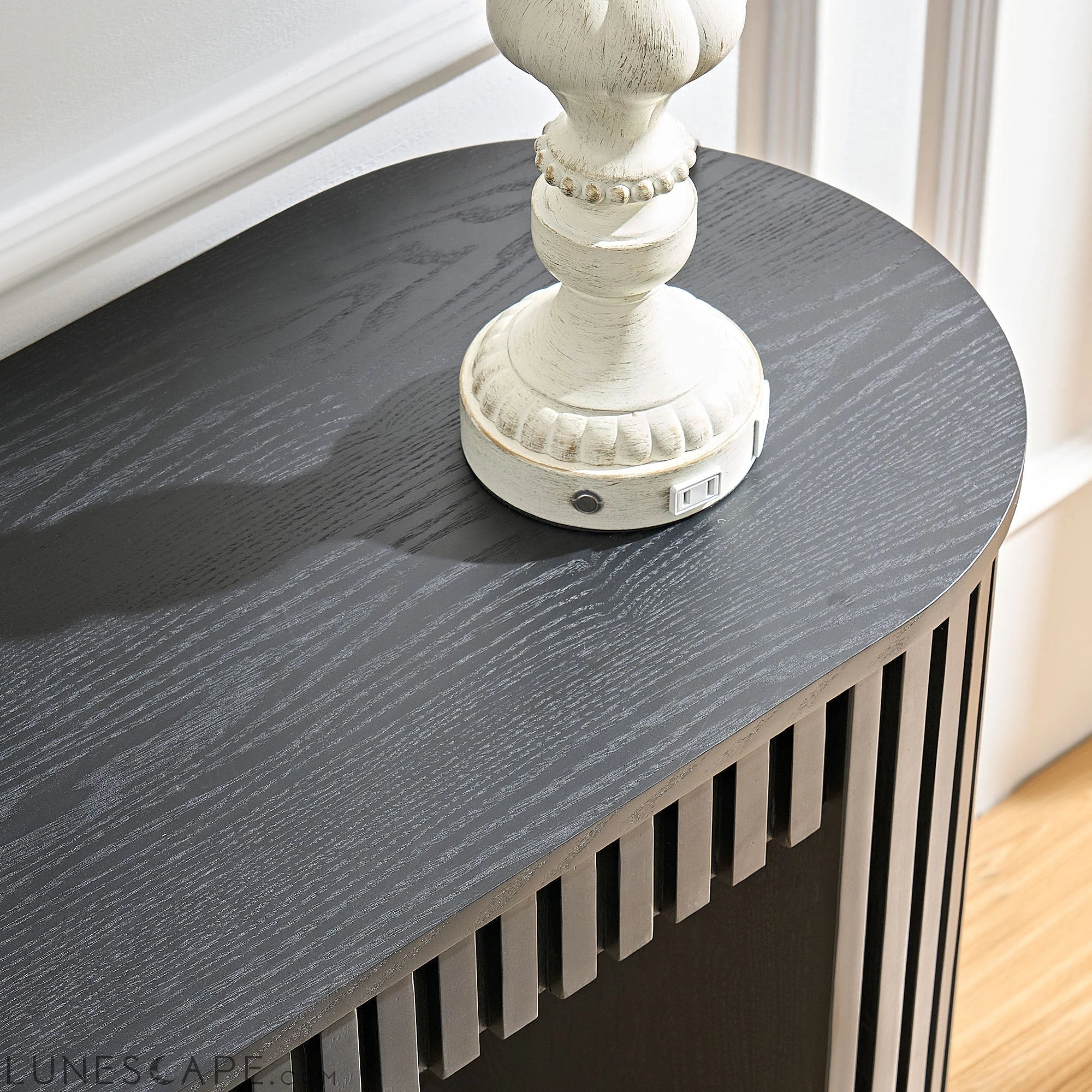 59.05'' Modern Console Table with Drawer for Entryway with Unique LUNESCAPE