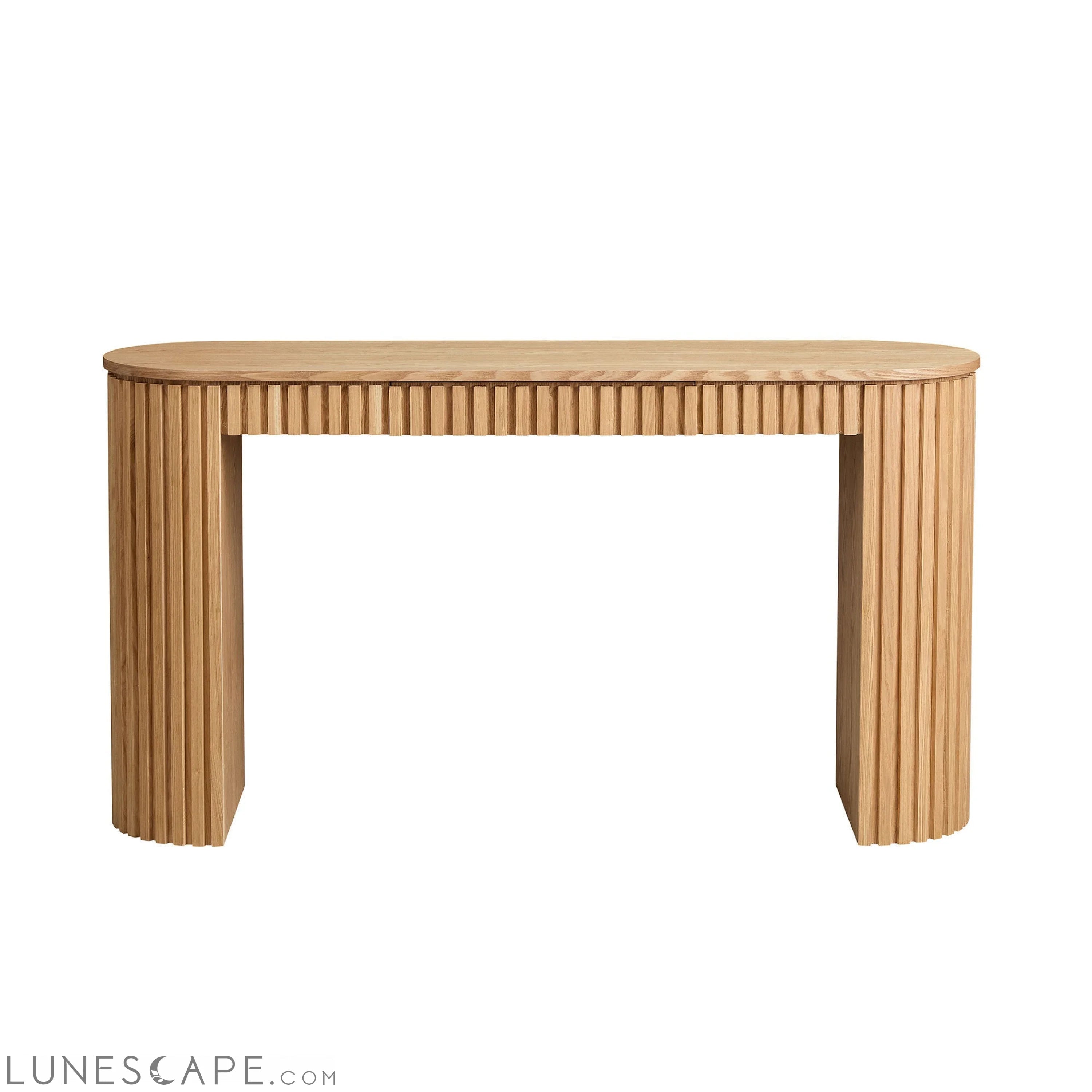 59.05'' Modern Console Table With Drawer for Entryway with Unique LUNESCAPE