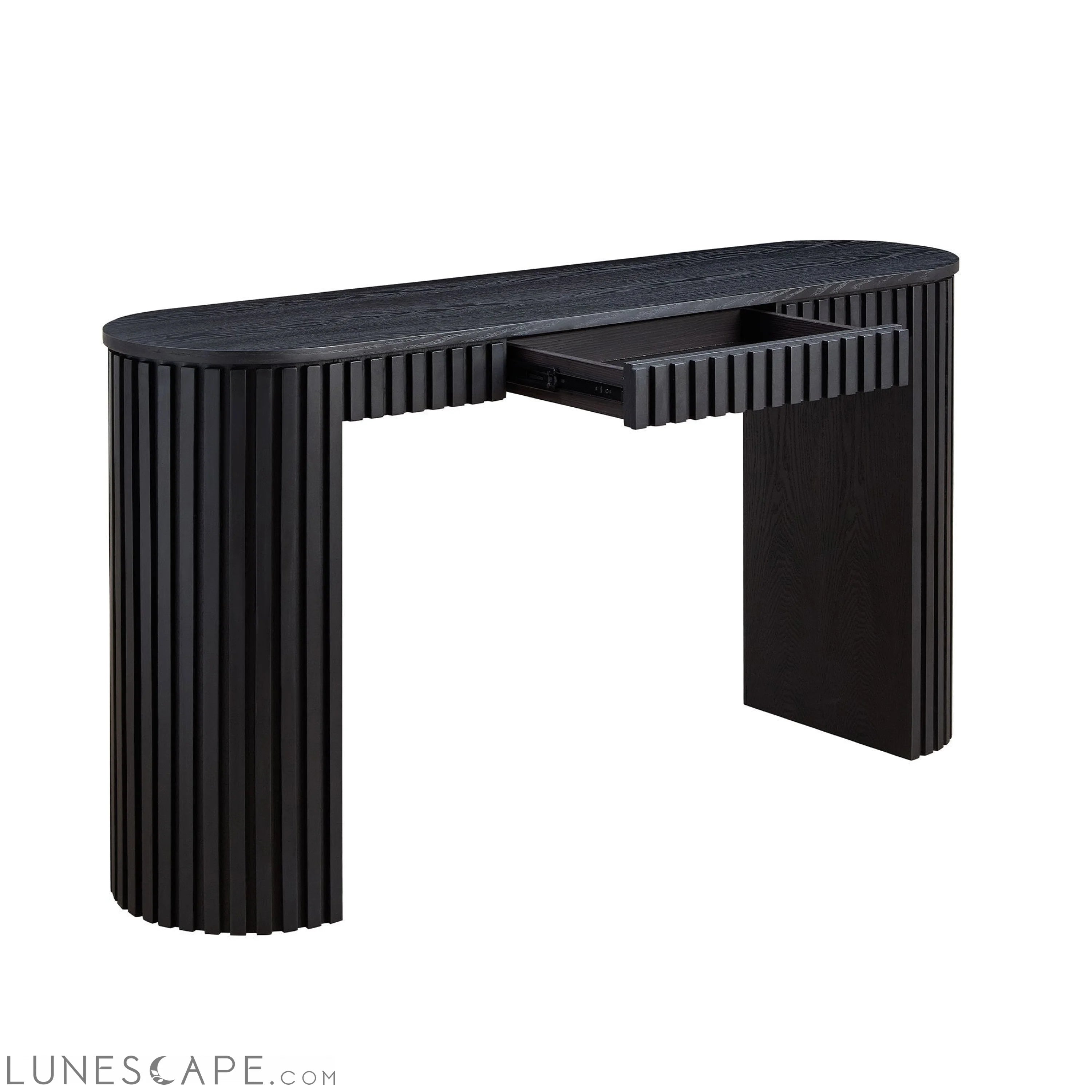 59.05'' Modern Console Table with Drawer for Entryway with Unique LUNESCAPE